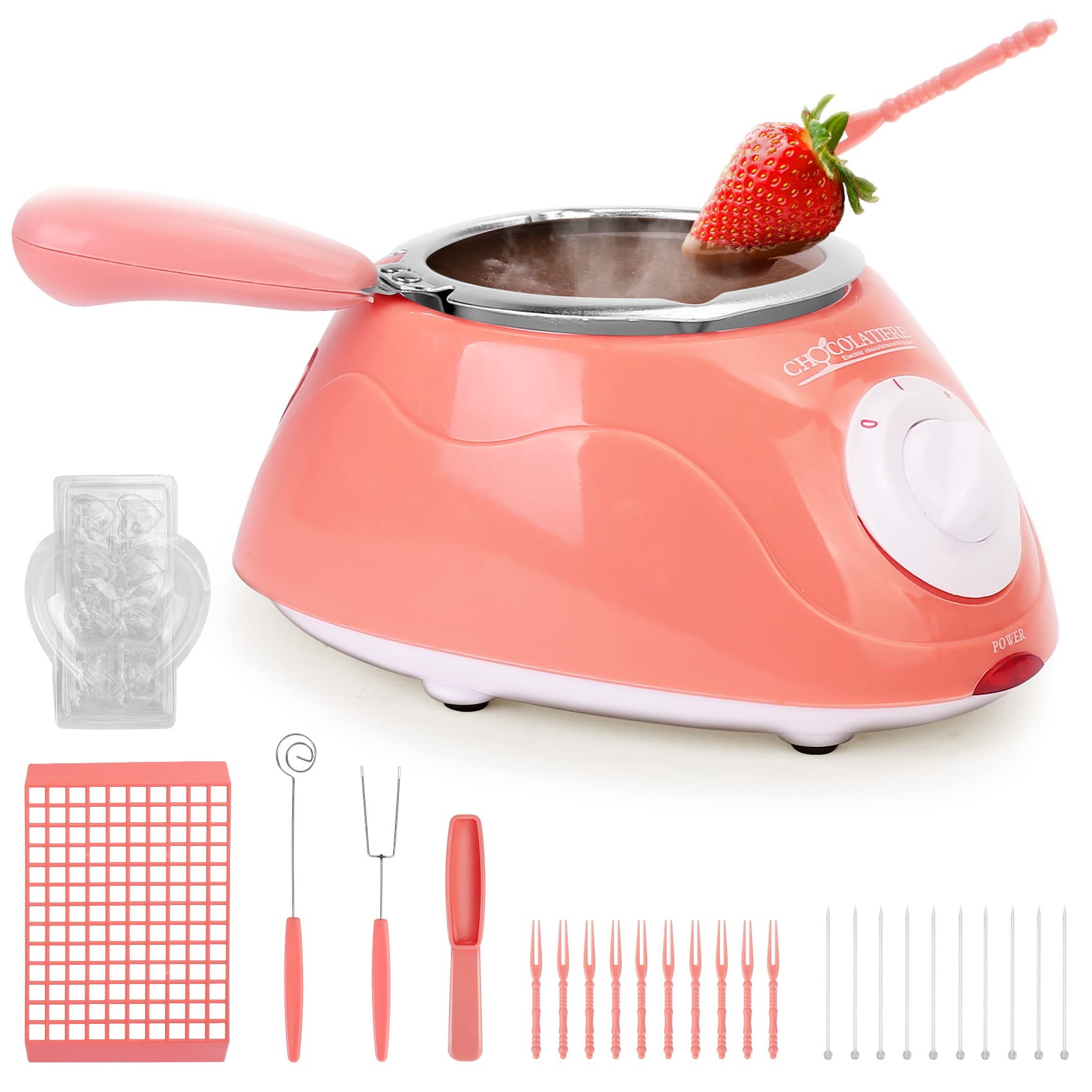Electric Chocolate Melting Pot & Fondue Warmer Kit - Perfect for Melting Chocolate, Candy, Butter, Cheese - Ideal for Parties, Desserts & DIY Treats