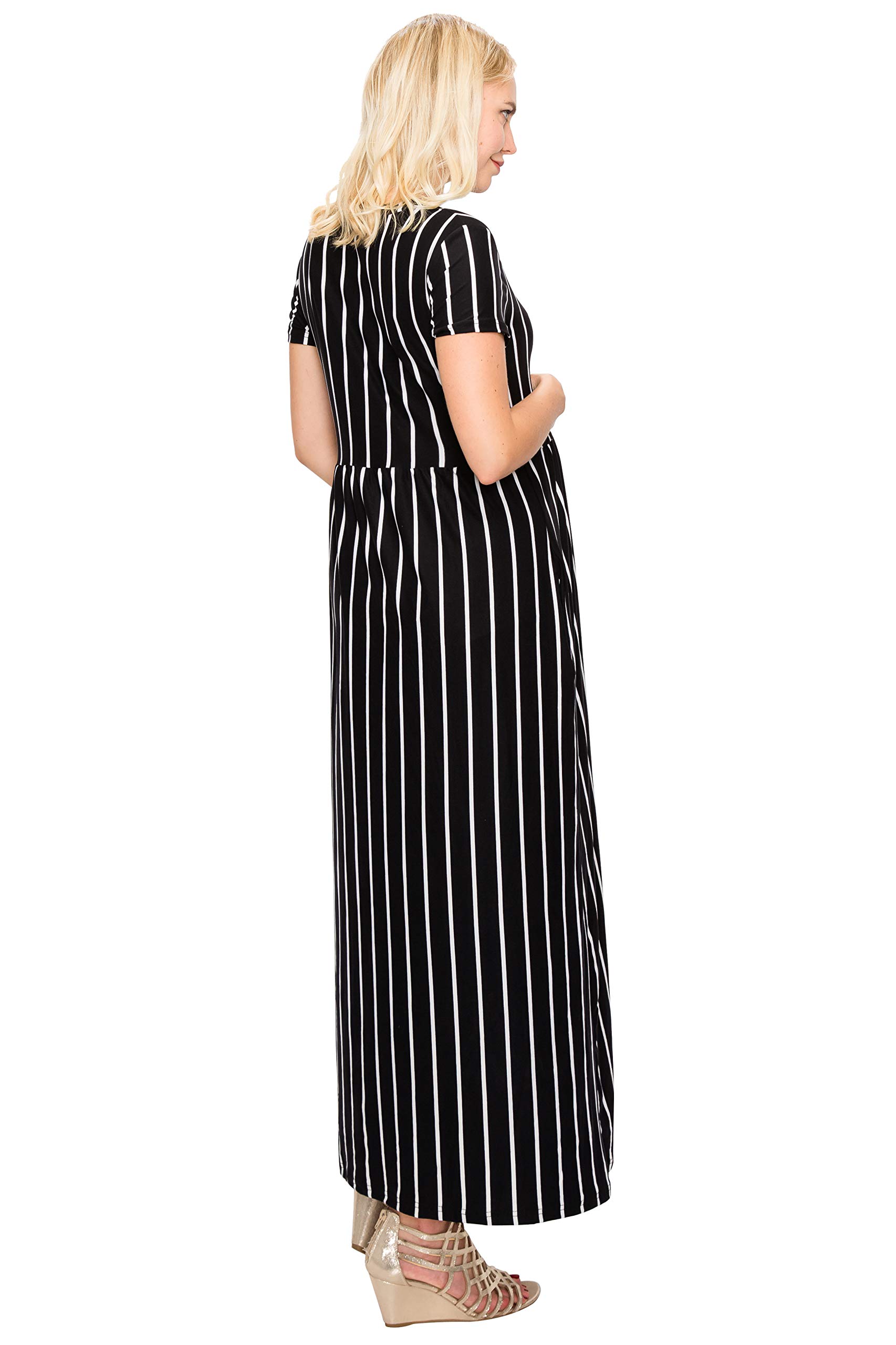 ALWAYS Women's Maternity Maxi Dress - Soft Premium Pregnancy & Nursing Dress with Short/Long Sleeve Options for Baby Shower, Maternity Photos & Everyday Comfort