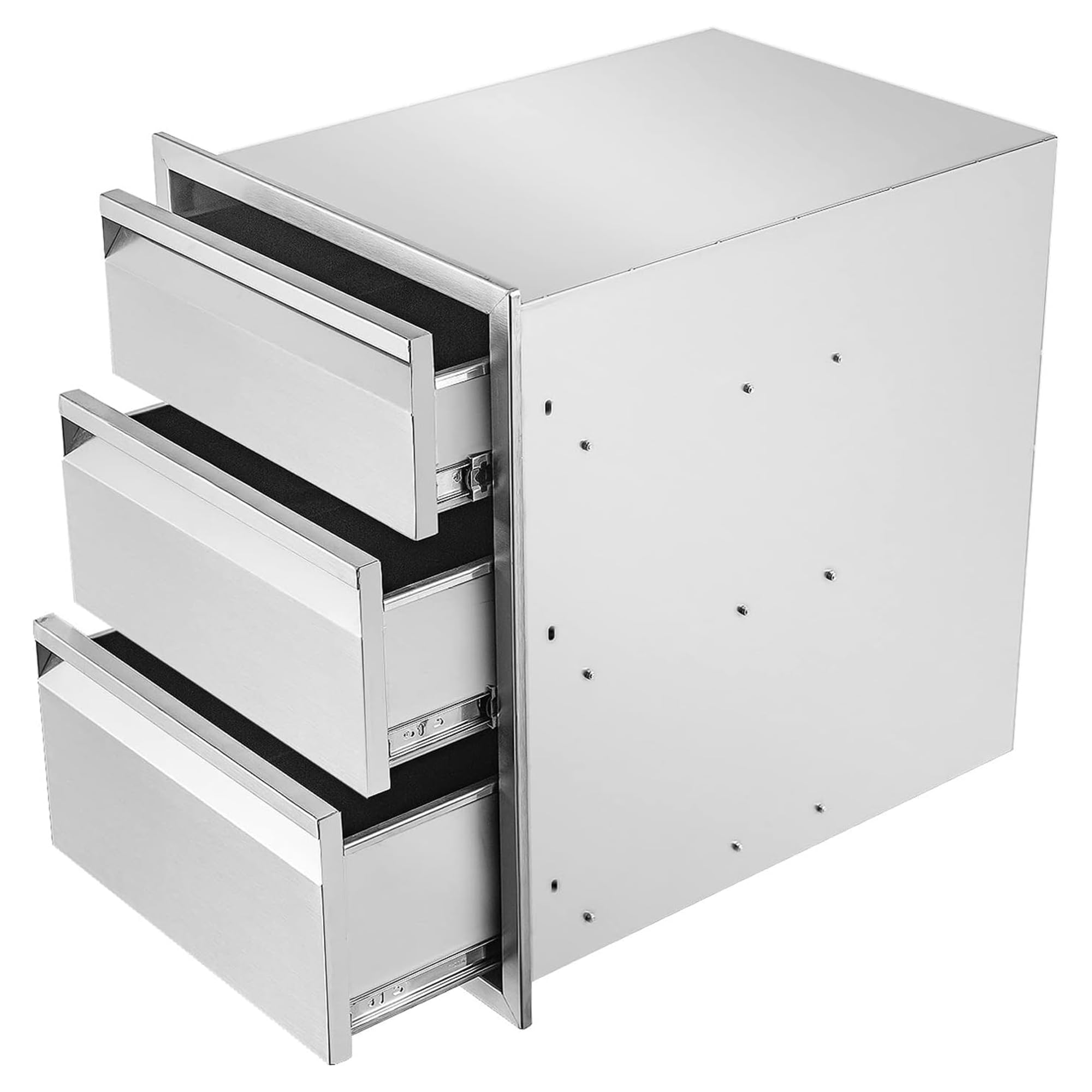 Stainless Steel Outdoor Kitchen Drawers - Flush Mount BBQ Island Built-In Drawer, Weatherproof for Outdoor Kitchen & Grill Station (14