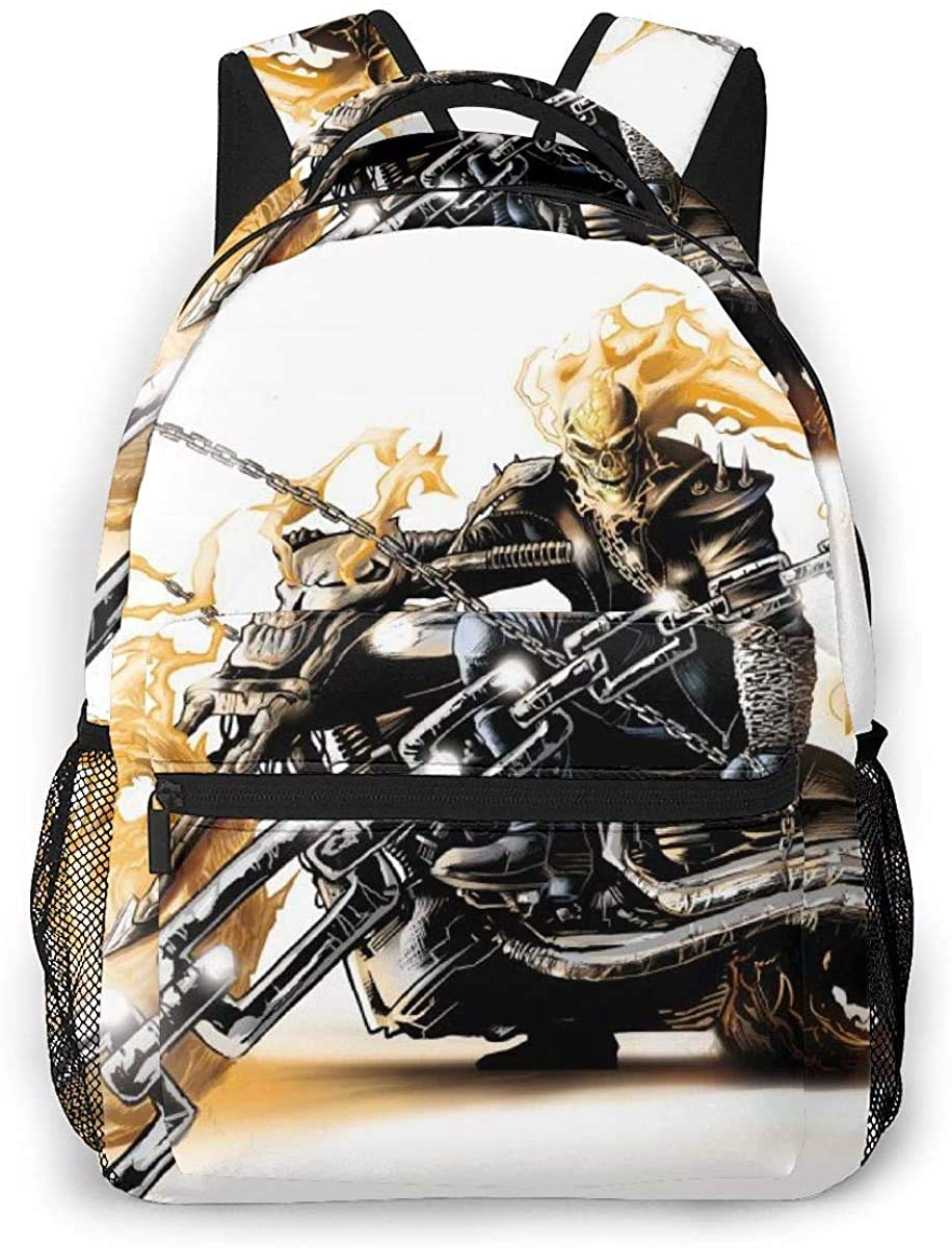 Ghost Rider Backpack - Lightweight Laptop Bag for School, College & Travel | Durable Bookbag with USB Charging Port | Perfect for Students, Commuters & Digital Nomads