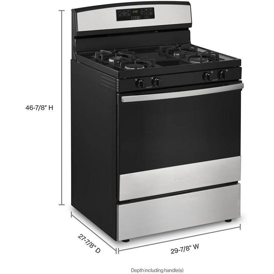 Amana 30 Inch Freestanding Gas Range - AGR6603SMS with 5 Sealed Burners & Convection Oven - Perfect for Home Kitchens & Small Restaurants