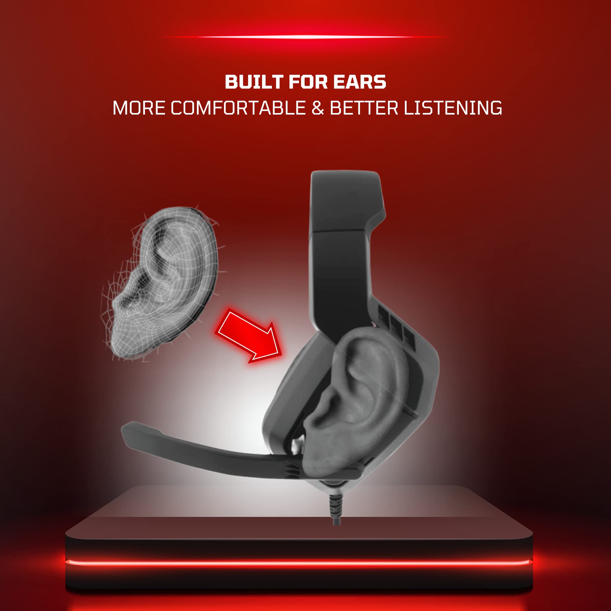 Nyko Ns-4500 Wired Gaming Headset for Nintendo Switch, PS4, PS5, Xbox One & Xbox X/S - Lightweight Over-Ear Headphones with Adjustable Noise-Canceling Mic - Black/Red Gaming Accessories for Immersive Gameplay & Online Chat