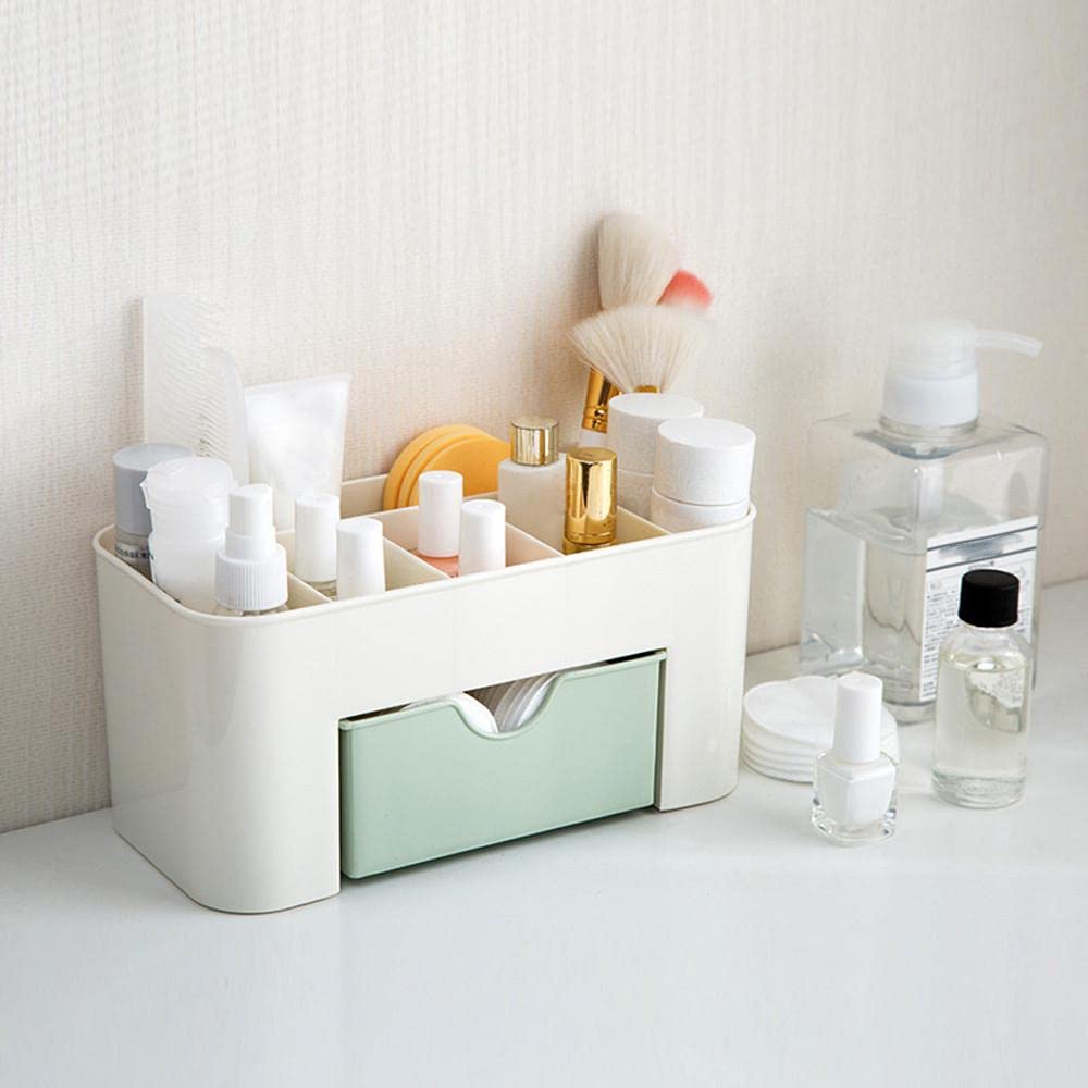 Multipurpose Makeup Organizer with Drawers - Desktop Cosmetic Storage Box for Brushes, Makeup & Beauty Tools | Space-Saving Organizer for Vanity, Bathroom & Travel | Display Case & Cosmetic Storage Unit