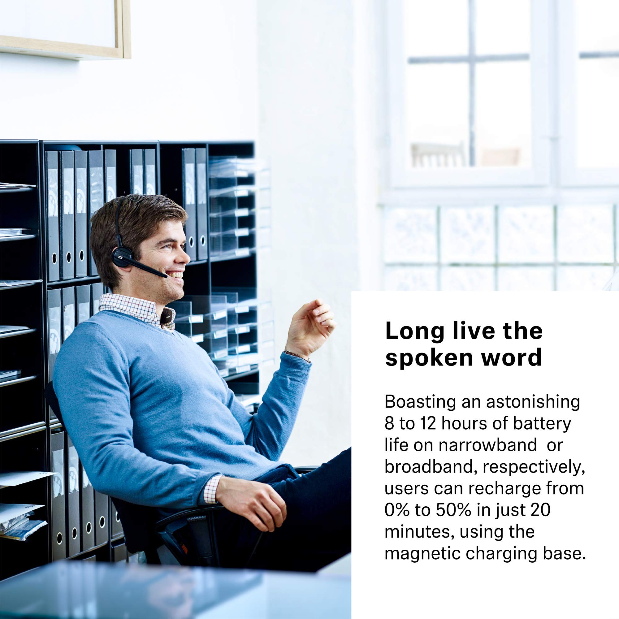 Sennheiser D 10 USB Wireless Headset - Noise Cancelling Microphone, 12-Hour Talk Time, DECT Technology for PC & Softphone (Black) | Perfect for Home Office, Call Centers & Remote Work (Renewed)