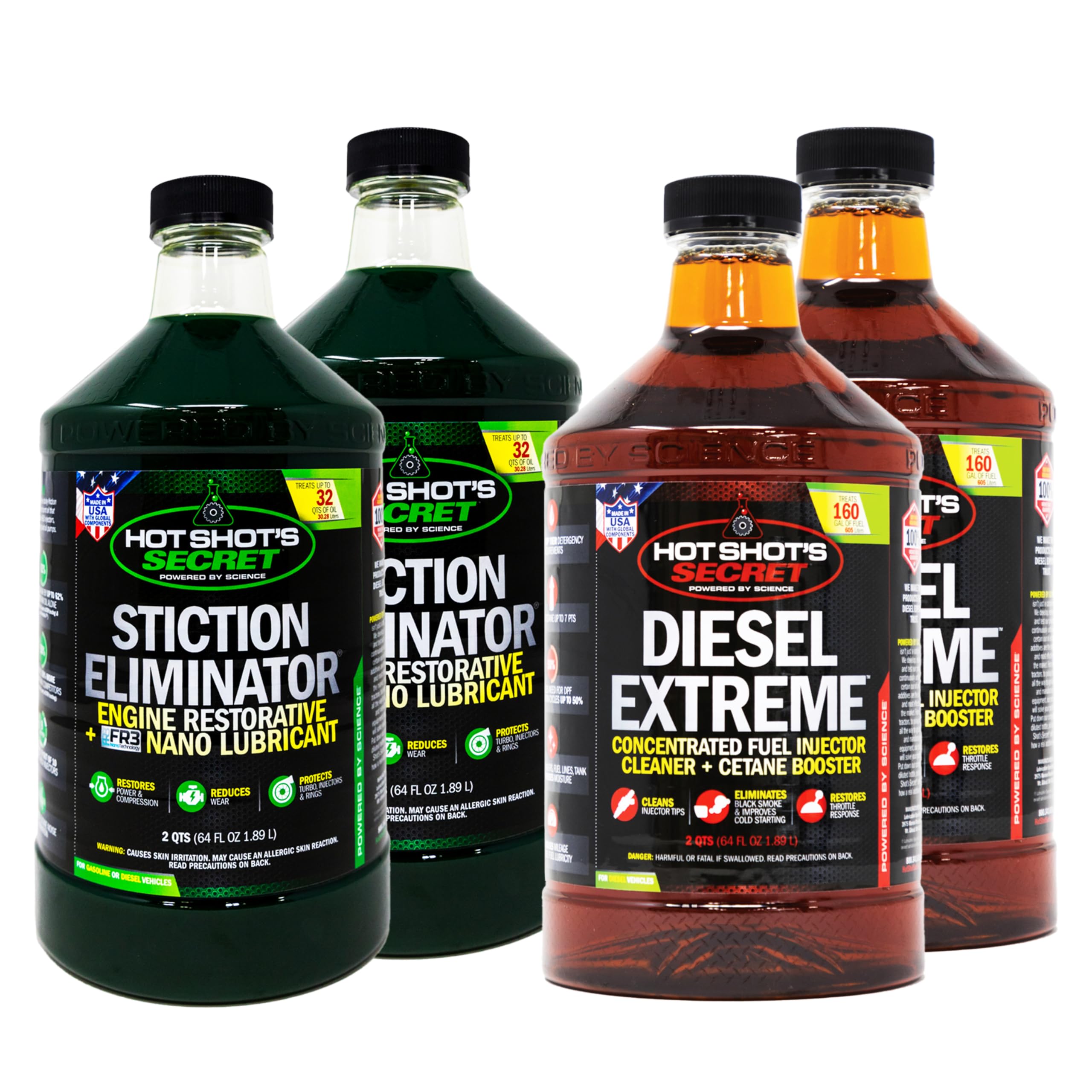 Hot Shot's Secret Big Rig Duo Diesel Oil & Fuel Additive - 256 oz (2 Gallons) for Heavy-Duty Trucks, Semis & Diesel Engines - Improves Performance & Fuel Efficiency
