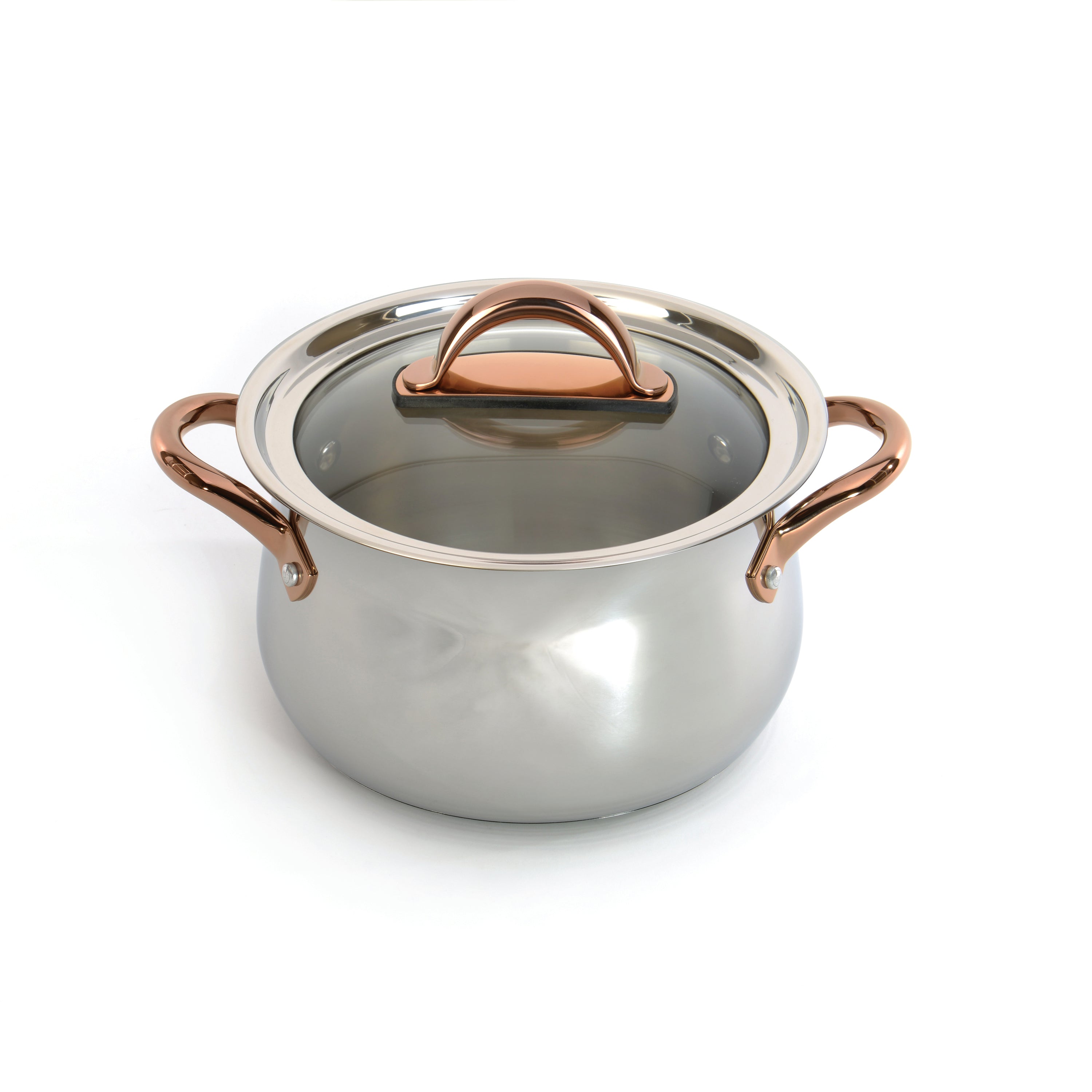 BergHOFF Ouro Gold 11-Piece 18/10 Stainless Steel Cookware Set with Tempered Glass Lids - Premium Kitchen Cookware for Professional Chefs & Home Cooking