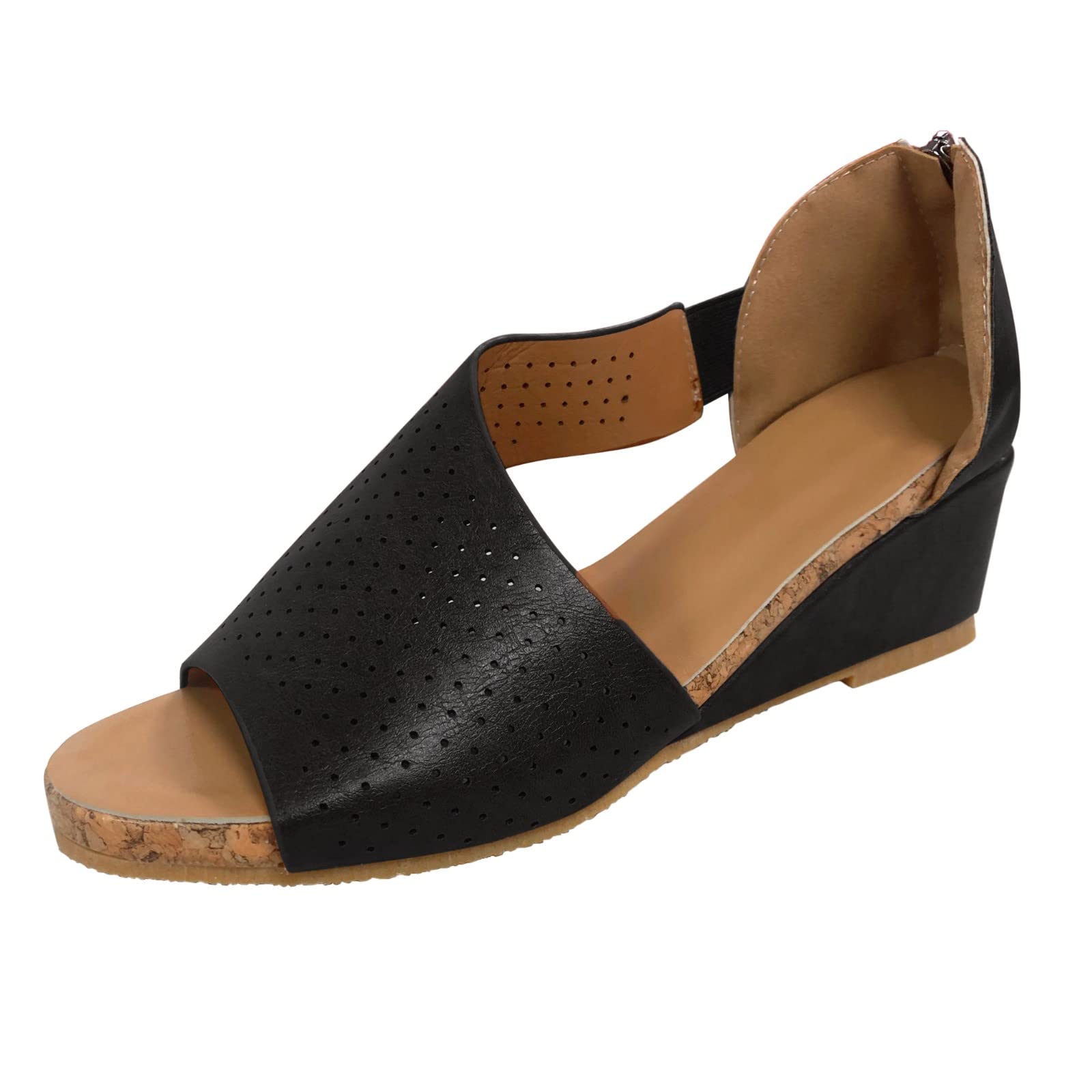 Breathable Roman Women's Summer Wedge Sandals - Retro Hollow High Heel Slip-On Spring Sandals for Casual Wear, Beach & Outdoor Activities