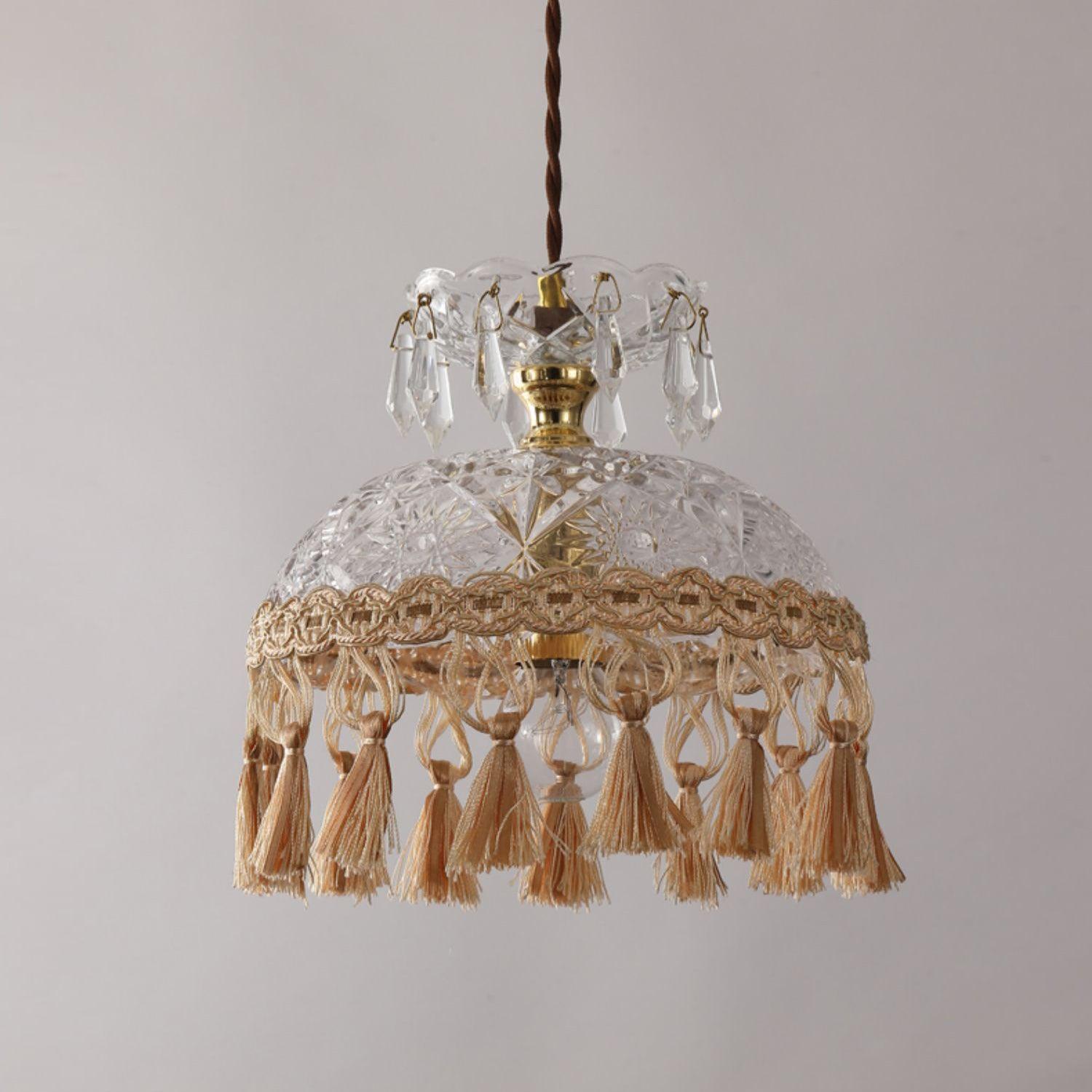 Modern Bowl Tassel Pendant Light - Elegant Hanging Chandelier for Dining Room, Kitchen Island, Bedroom & Living Room Decor