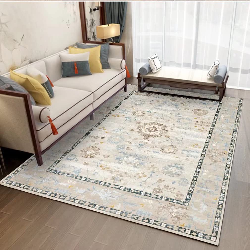 Premium Ultra Soft Lamb Velvet Persian Area Rug - 3'x4' Luxury Bohemian Distressed Carpet for Living Room, Bedroom & Bathroom | Indoor/Outdoor Cozy Home Decor Rug with Non-Slip Backing | Perfect for Boho Chic, Modern & Farmhouse Style Decorations