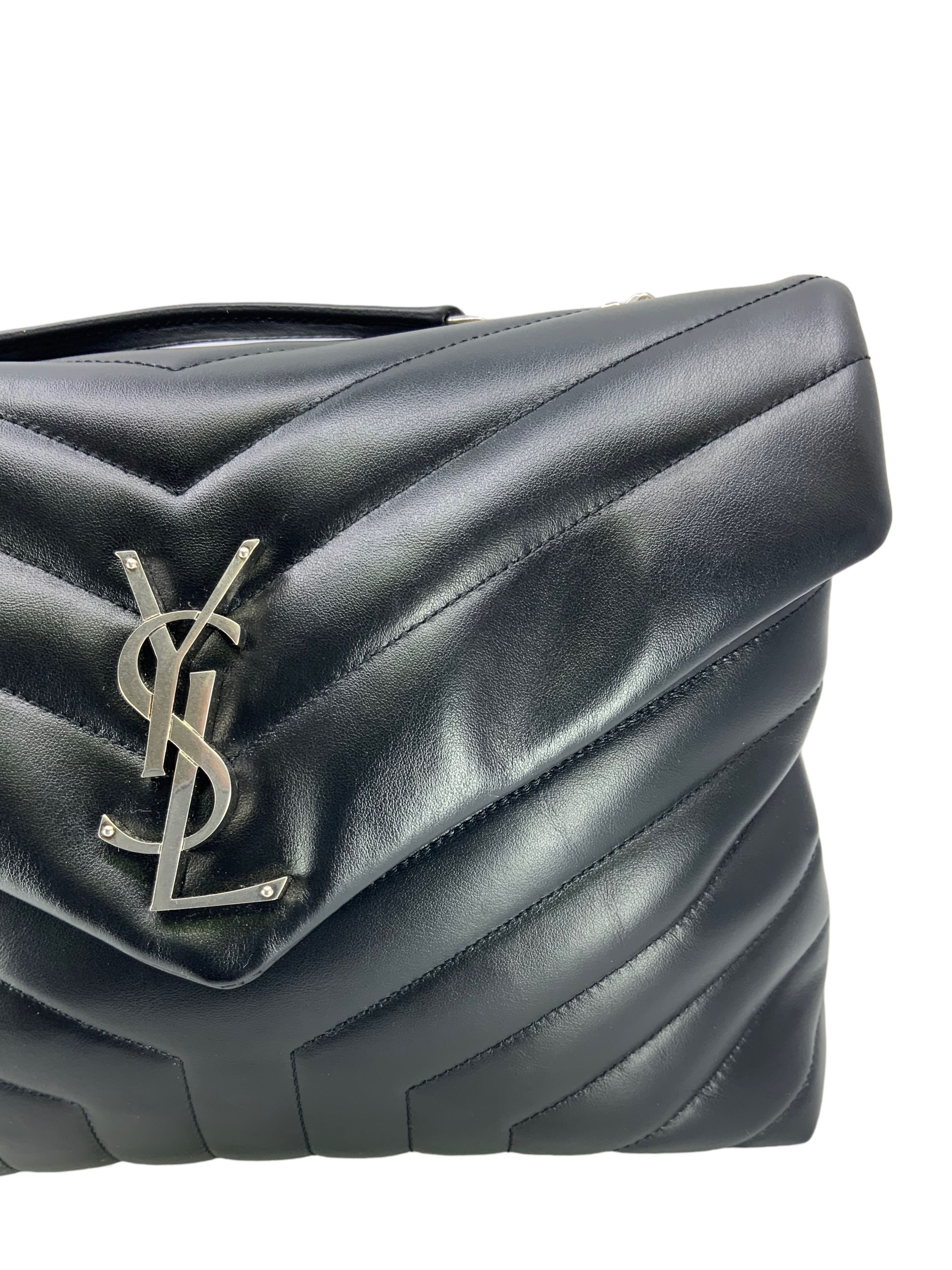 SAINT LAURENT Loulou Medium Shoulder Bag - Genuine Calfskin Leather, Gold-Tone Hardware - Perfect for Work, Evening & Special Occasions