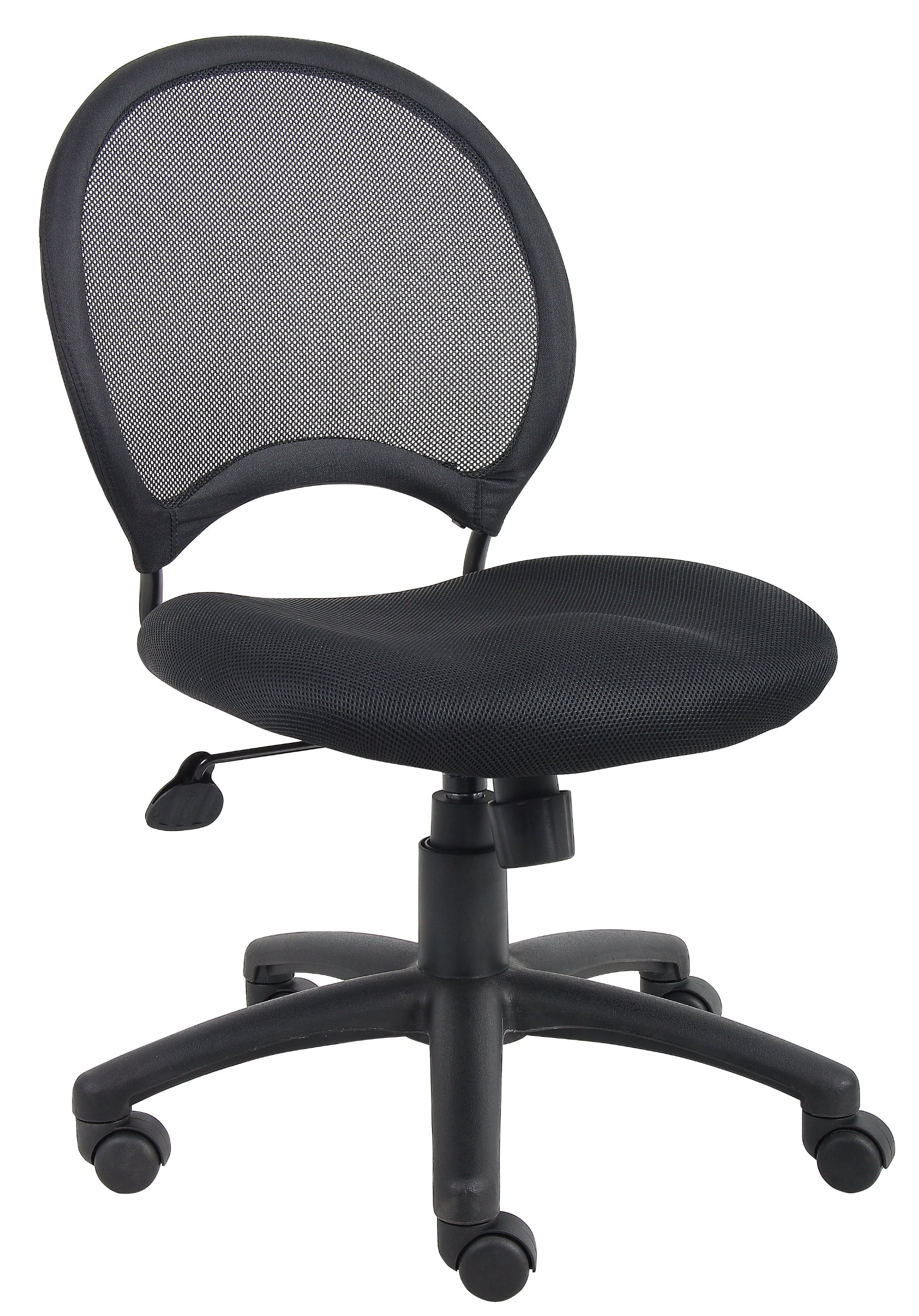 Ergonomic Black Mesh Task Chair Without Arms - Adjustable Office Chair for Comfort & Support - Perfect for Home Office, Workstation & Conference Rooms