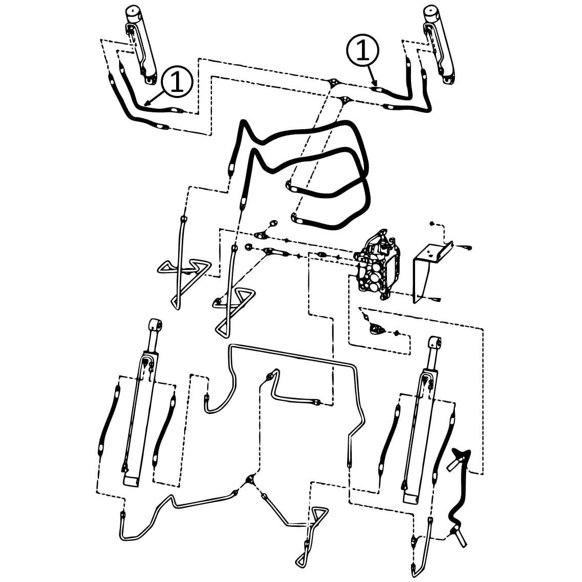 Bobcat A300 Loader Bucket Tilt Cylinder Hose with Rod Ends - Heavy Duty Replacement Part for Construction & Landscaping Equipment