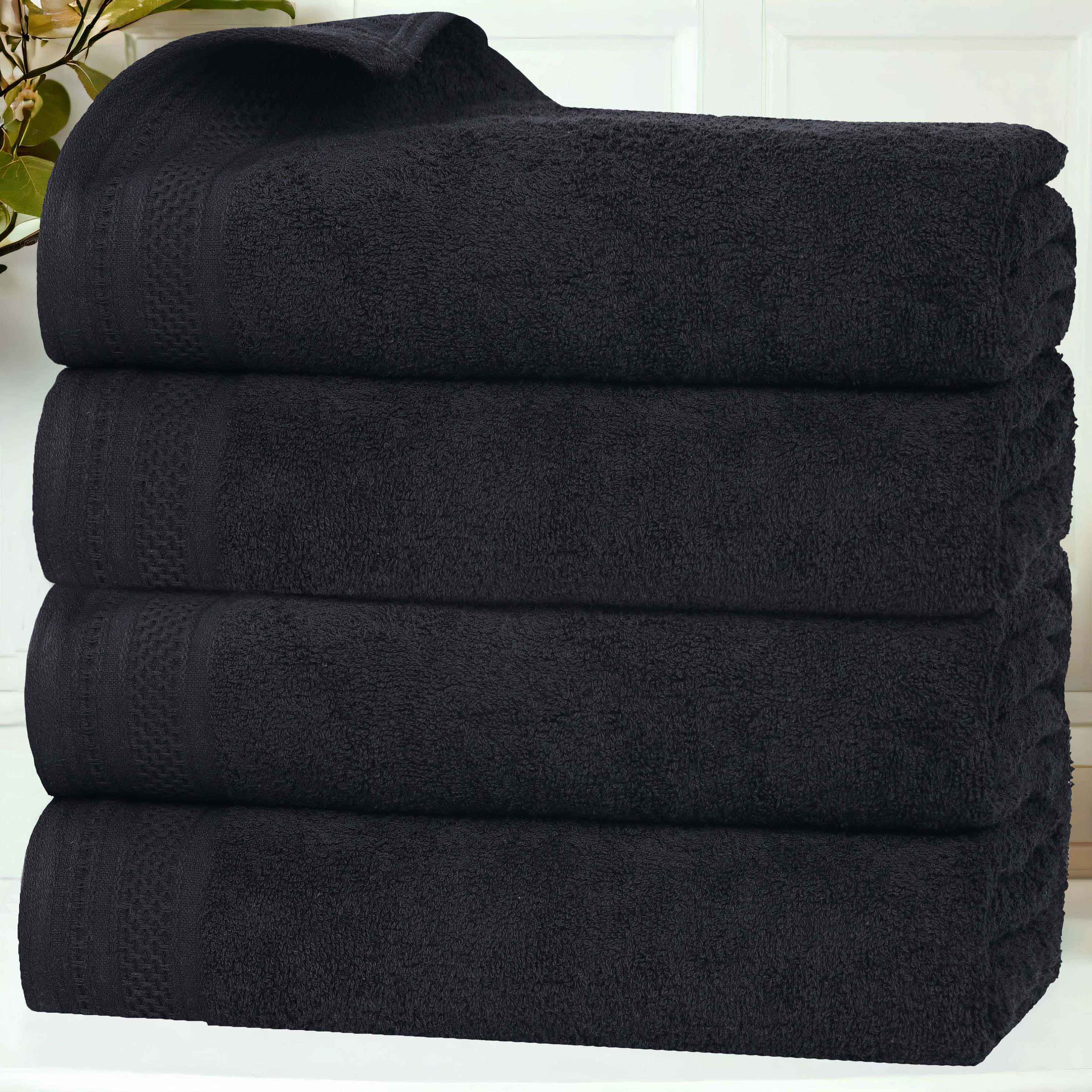 Premium Honeycomb Waffle Weave Cotton Bath Towels Set of 4 - Ultra Soft & Absorbent Luxury Bathroom Towels for Spa, Hotel, and Home Use
