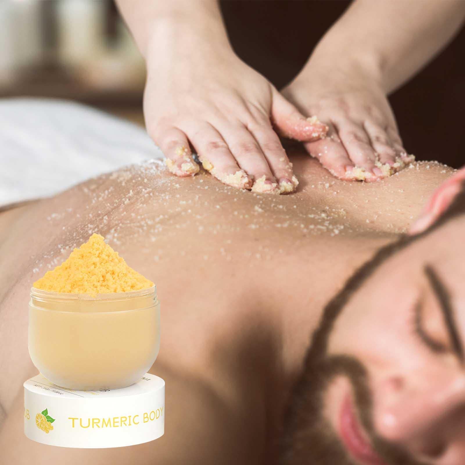 Turmeric Sugar Scrub for Skin Brightening & Hyperpigmentation - 9.8oz Natural Body Exfoliator with Sea Salt - Dark Spot Treatment for Face & Body - Perfect for Spa Day & Post-Sun Care