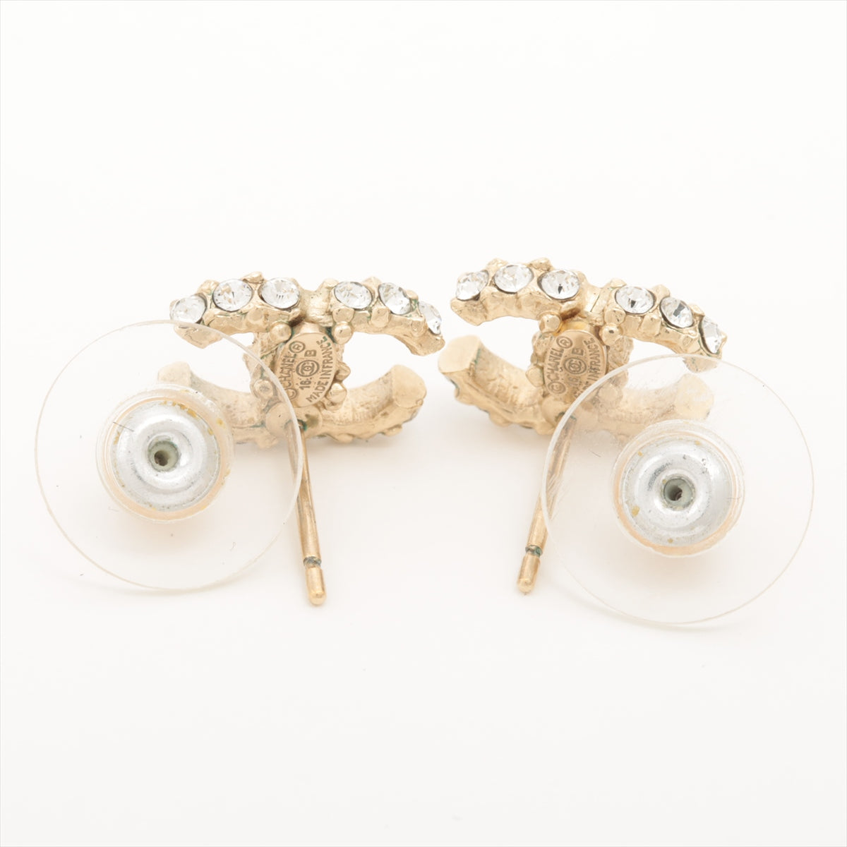 Chanel CC Logo Small Gold Plated Earrings - Fashion Costume Jewelry for Women - Perfect for Parties, Weddings & Everyday Wear