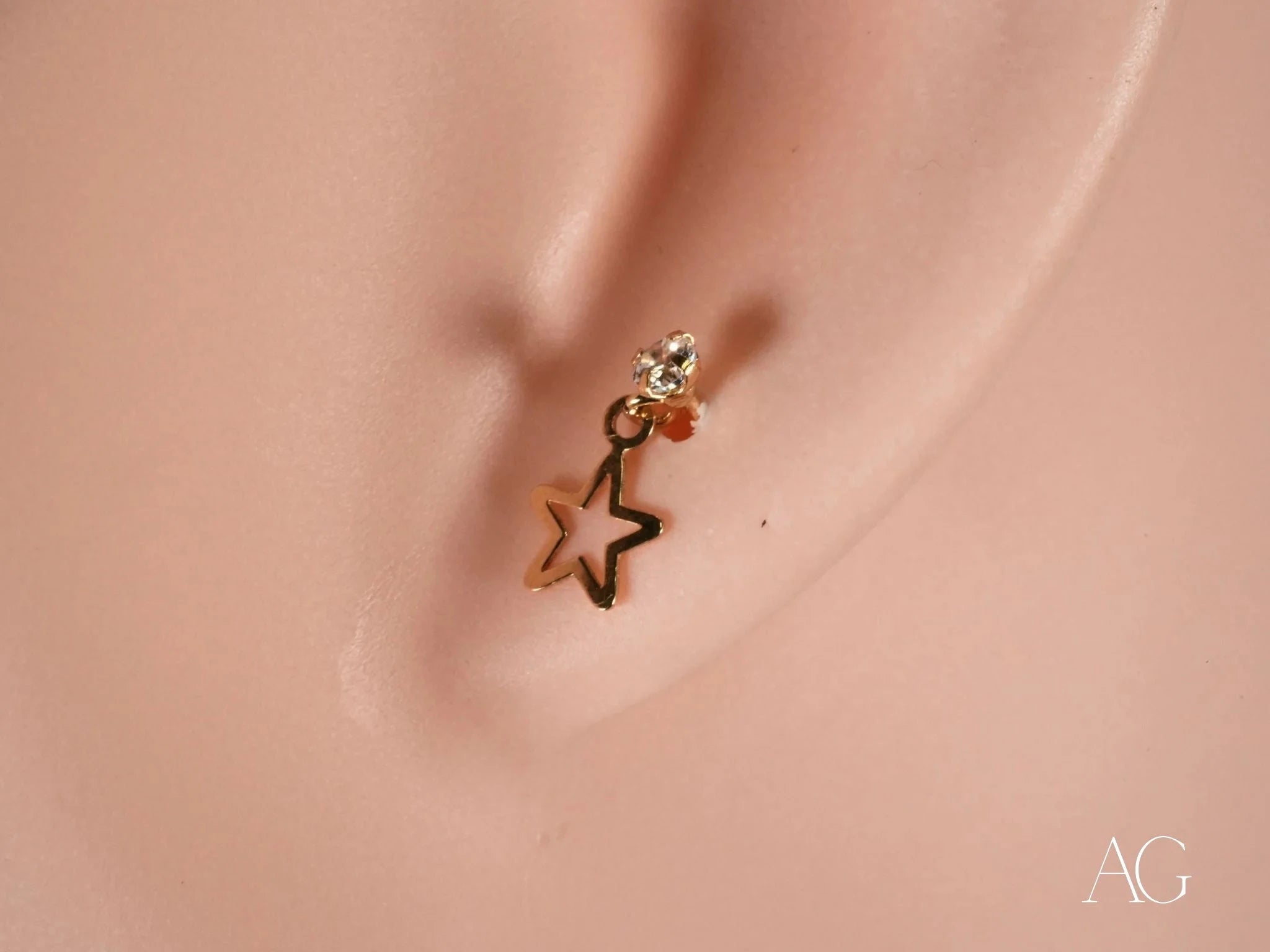 18K Gold Star Drop Earrings - Celestial Spark Elegant Dangle Earrings for Women | Perfect for Evening Parties, Weddings & Special Occasions
