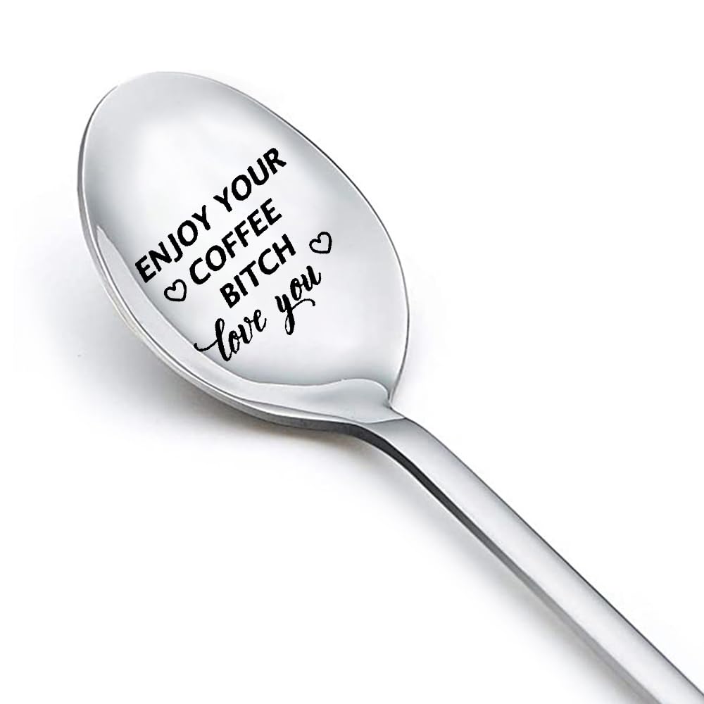 Funny Coffee Spoon Gift for Women - Best Friend Birthday, Christmas, BFF, Teen Girls, Espresso Lover, Cute Friendship Present for Her, Cousin, Sister - Perfect for Coffee Breaks, Office Use, and Home Decor