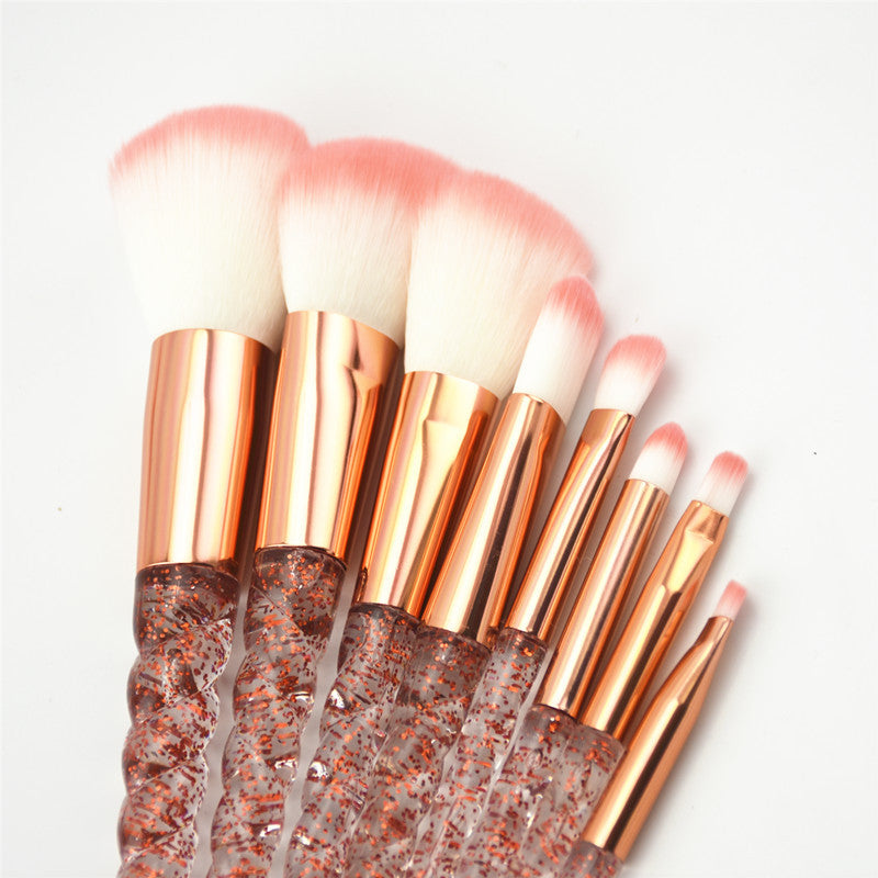 8-Piece Professional Makeup Brush Set for Foundation, Blending, and Eyeshadow - Perfect for Everyday Makeup and Travel