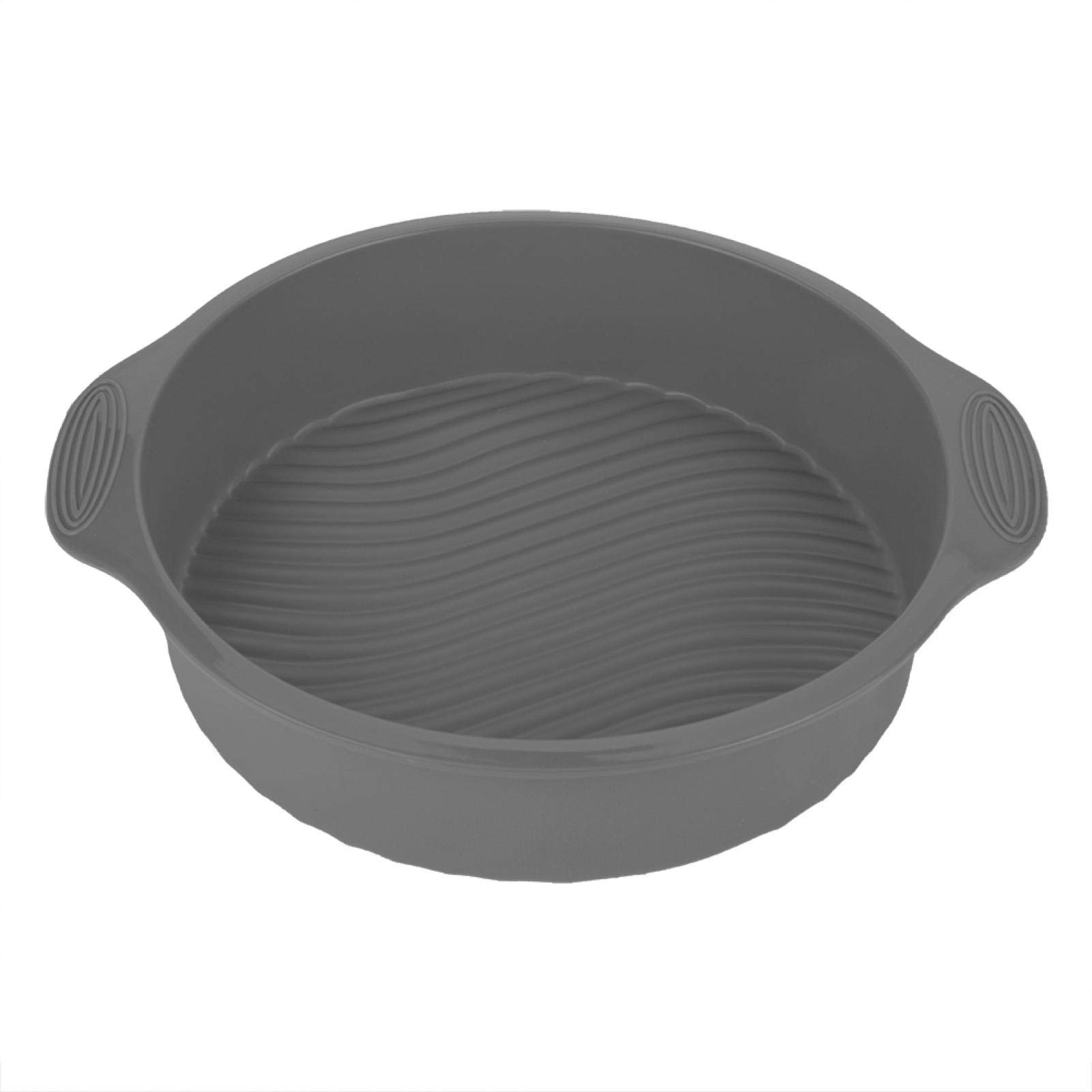 Germerse 9 Inch Silicone Cake Mold - Non-Stick Baking Pan for Cakes, Cupcakes & Desserts - Dishwasher, Microwave & Oven Safe - Perfect for Birthday Parties, Baking Classes & Home Kitchen (Gray)