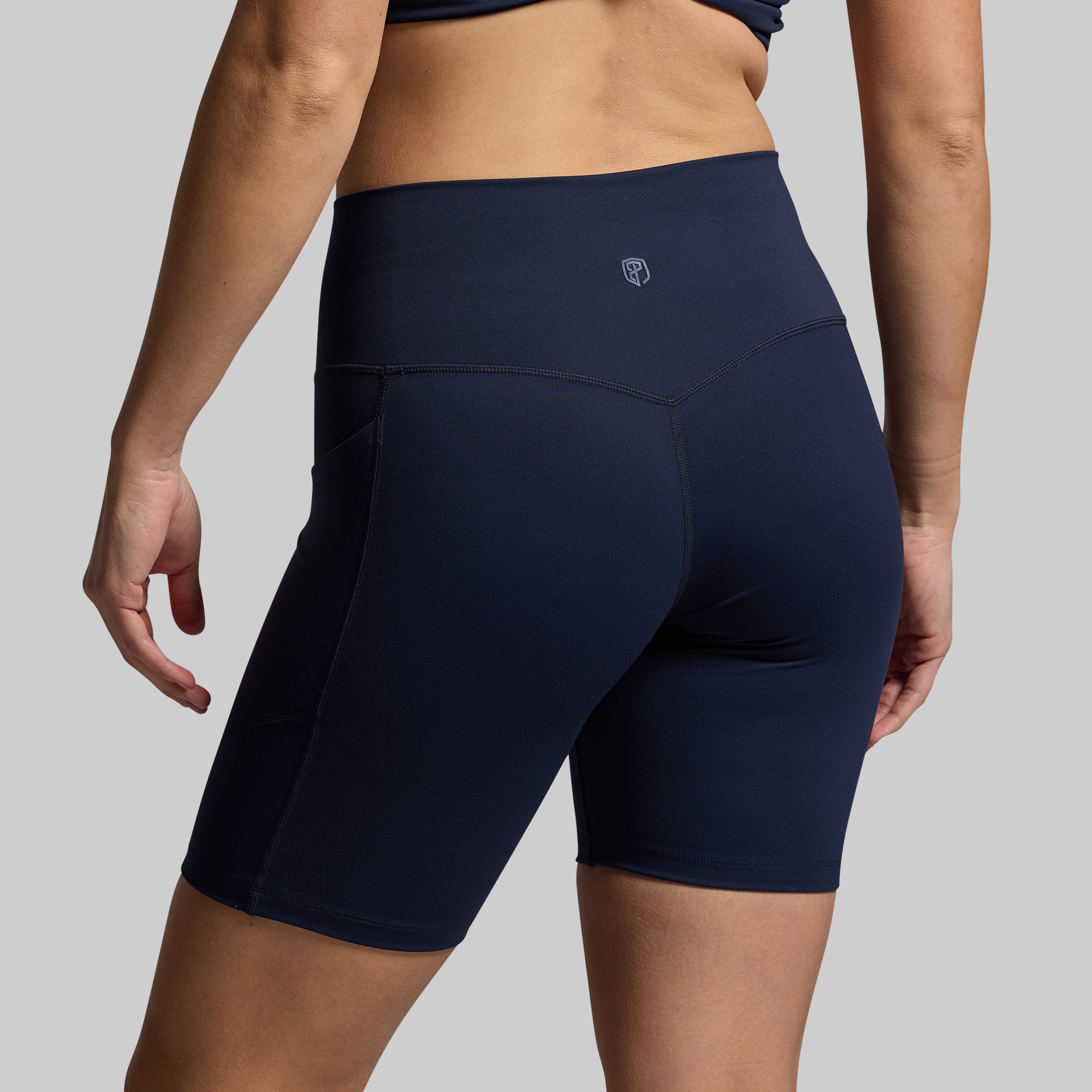 Tempo Biker Short Set (BP Navy) - High Waist Workout Shorts for Women | Yoga, Cycling & Gym | Moisture-Wicking & Breathable Activewear