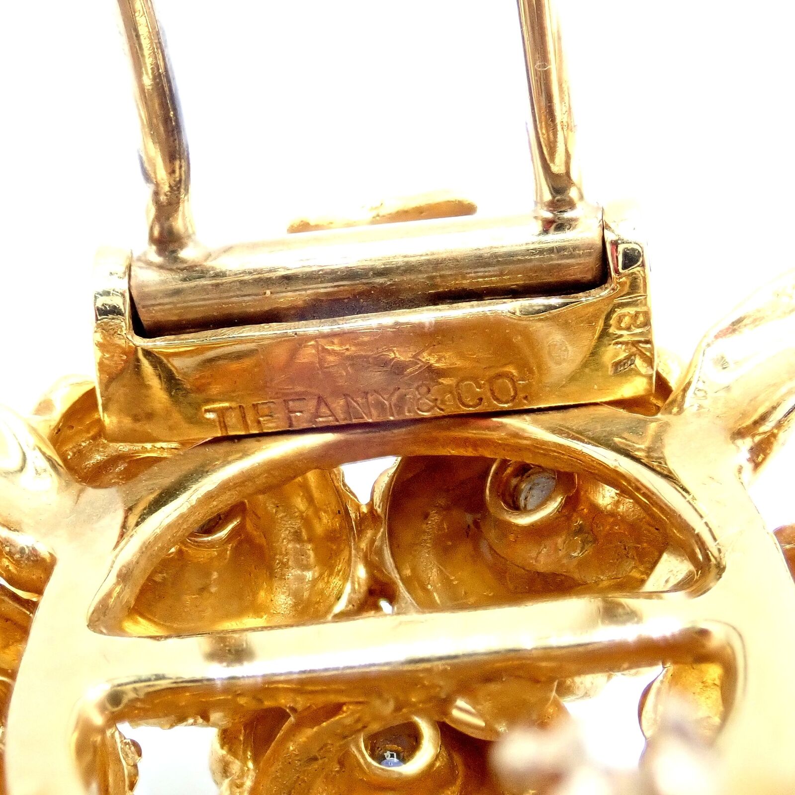 Authentic Tiffany & Co. 18k Yellow Gold Turtle Diamond Sapphire Brooch Pin - Vintage Luxury Jewelry Gift for Women, Perfect for Weddings & Special Occasions