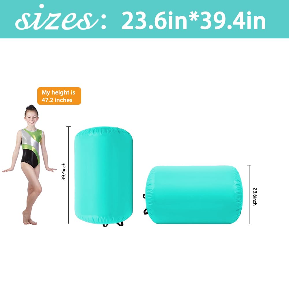 Inflatable Air Tumbling Mat with Electric Pump - Gymnastics Barrel Roller for Home Gym, Cheerleading & Yoga Practice | Perfect for Kids Training, Fitness Workouts and Indoor Exercise