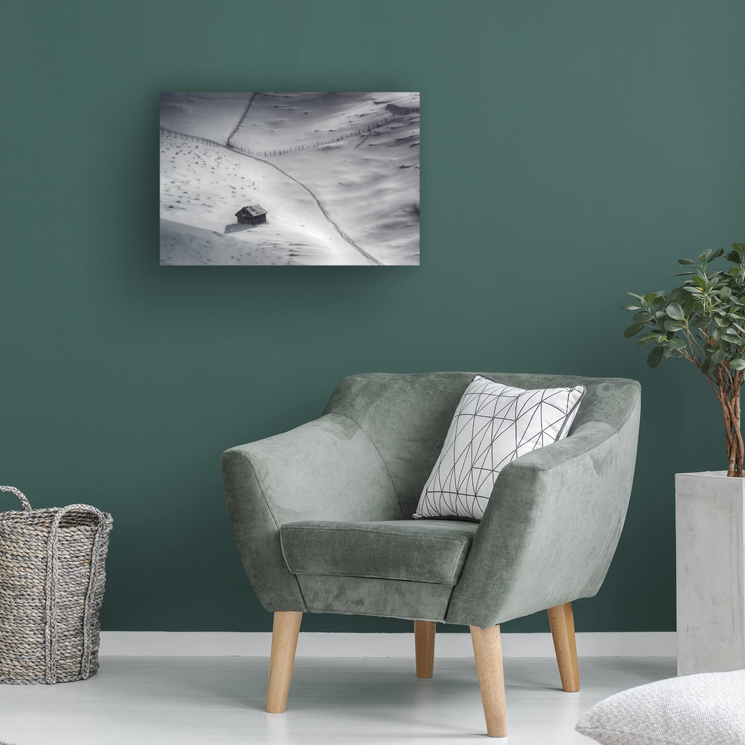 Trademark Fine Art 'Winter Light 2' Canvas Wall Art by Mihail Dulu - Landscape Painting for Living Room, Bedroom & Office Decor