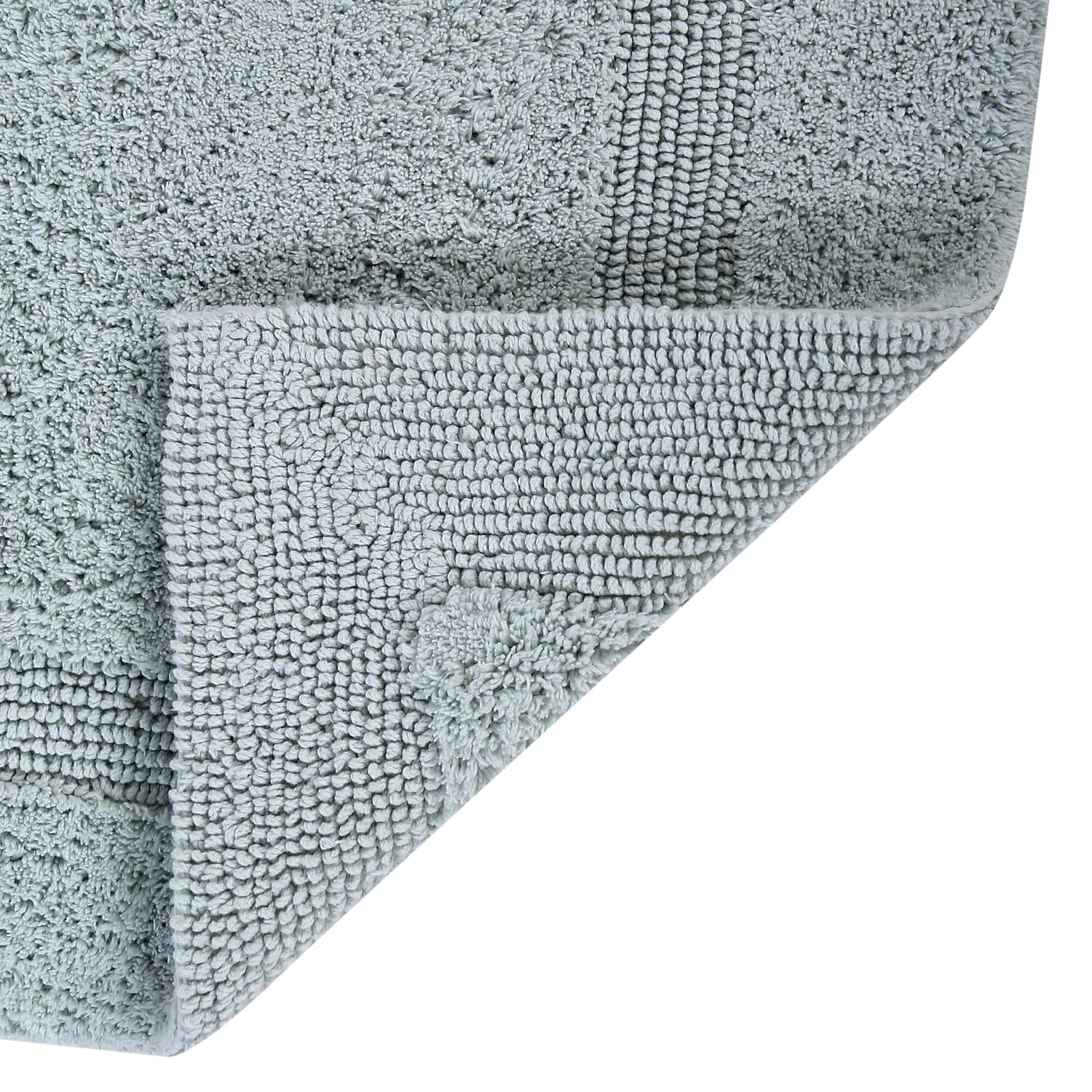 Better Trends 2-Piece Blue Bath Rugs Set - Soft Absorbent Cotton Bath Mats for Shower & Laundry Room