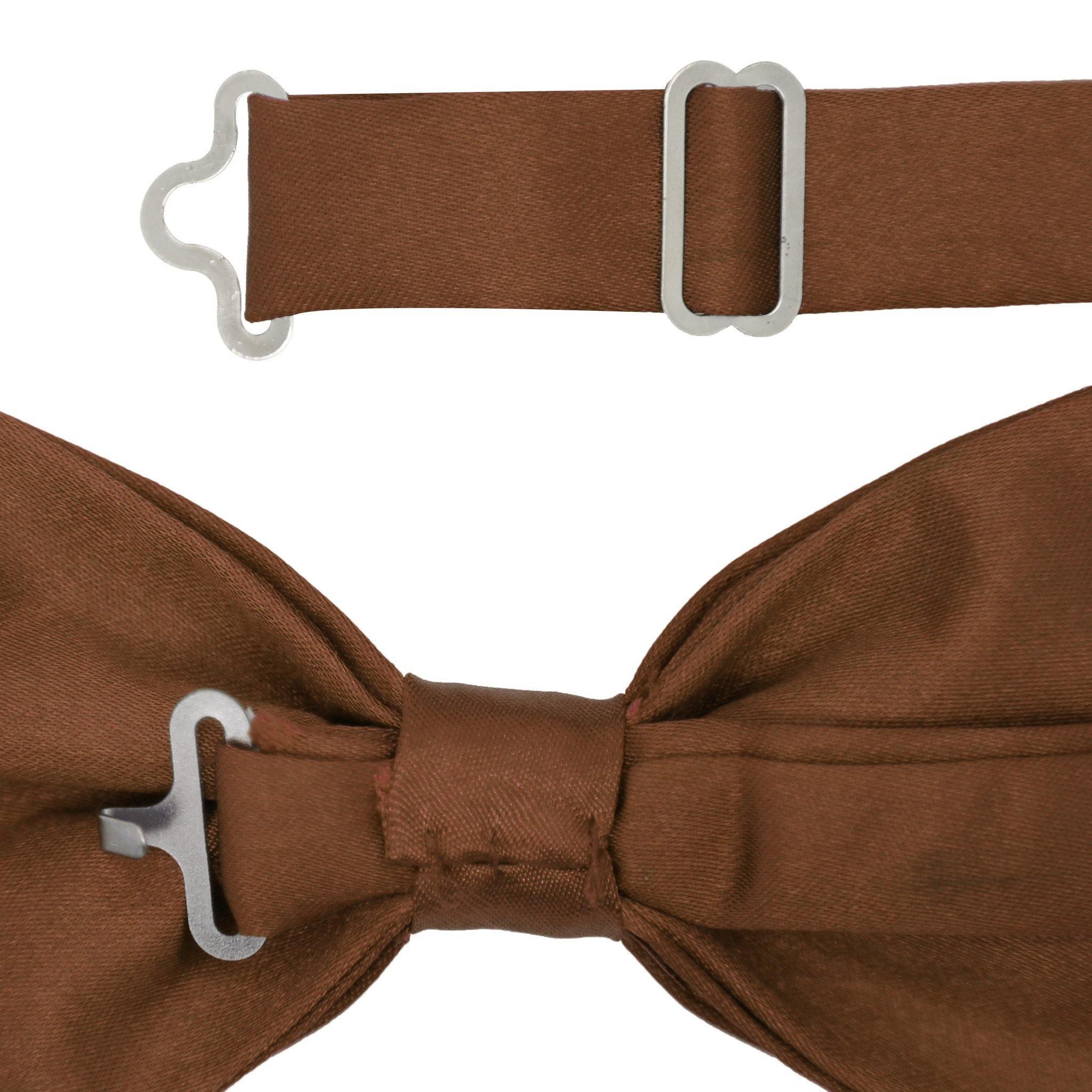 Elegant GIA Brown Satin Adjustable Bow Tie for Men - Perfect for Weddings, Prom & Formal Events