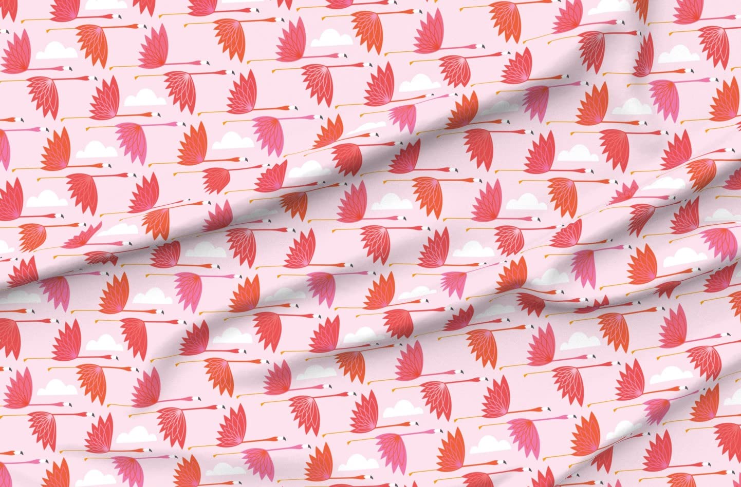 Flamingo Print Minky Fabric Fat Quarter - Soft Plush Fabric for Sewing Baby Blankets, Quilt Backing & DIY Projects - Weather-Resistant Spoonflower Fabric for Nursery Decor & Crafting