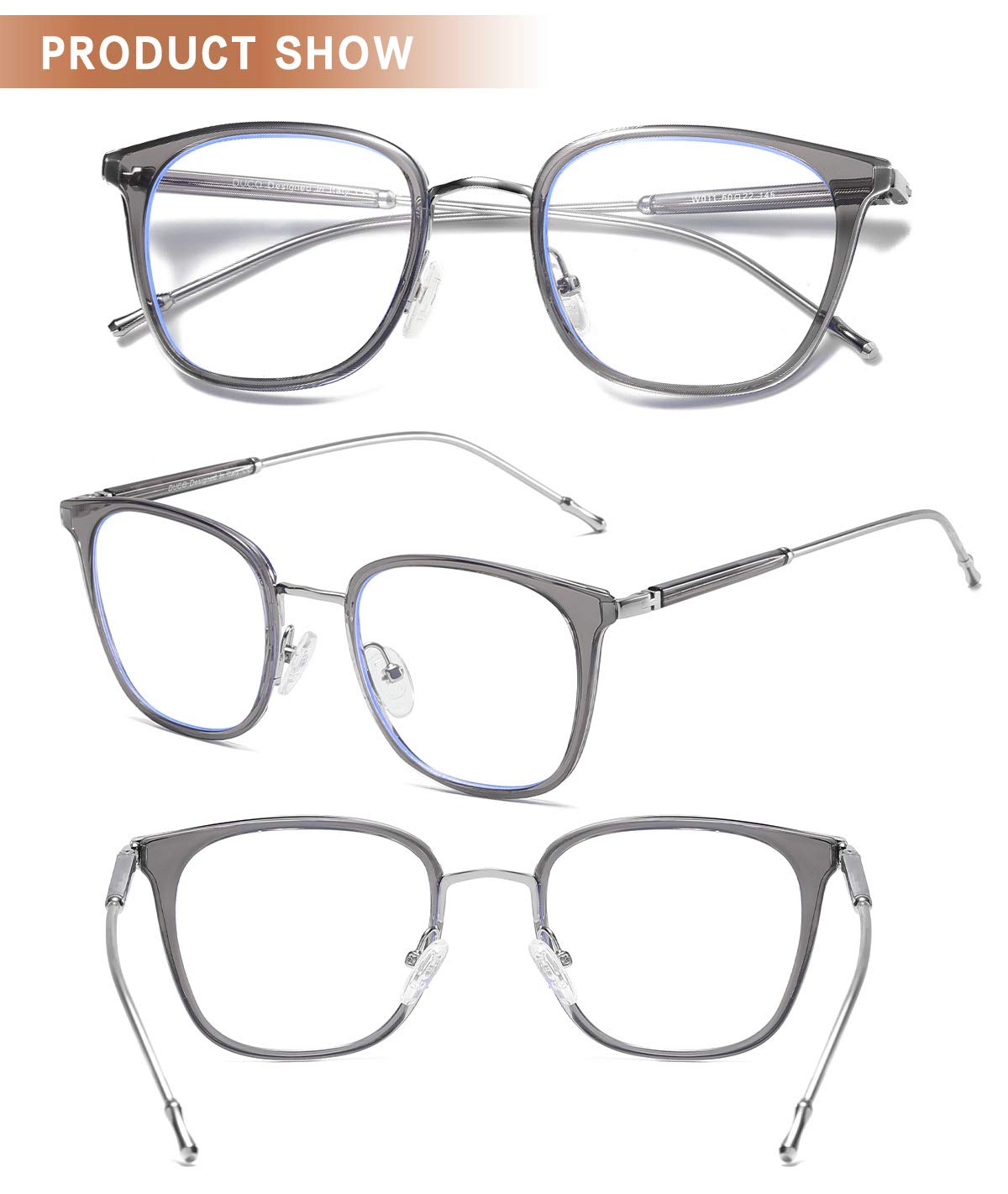 DUCO Blue Light Blocking Glasses for Women & Men - Computer Eyewear for Work & Gaming
