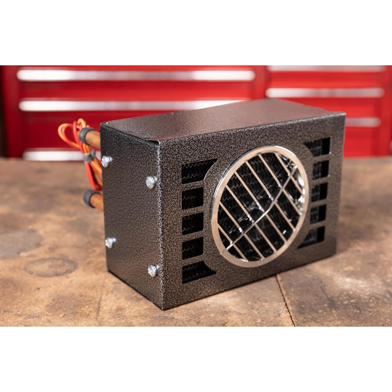 Speedway Motors Universal 12V 20,000 BTU Compact Under-Dash Heater with Adjustable Louvers & Dual-Speed Fan - Perfect for Street Rods & Custom Cars - Includes Rear Hose Connections for Easy Installation