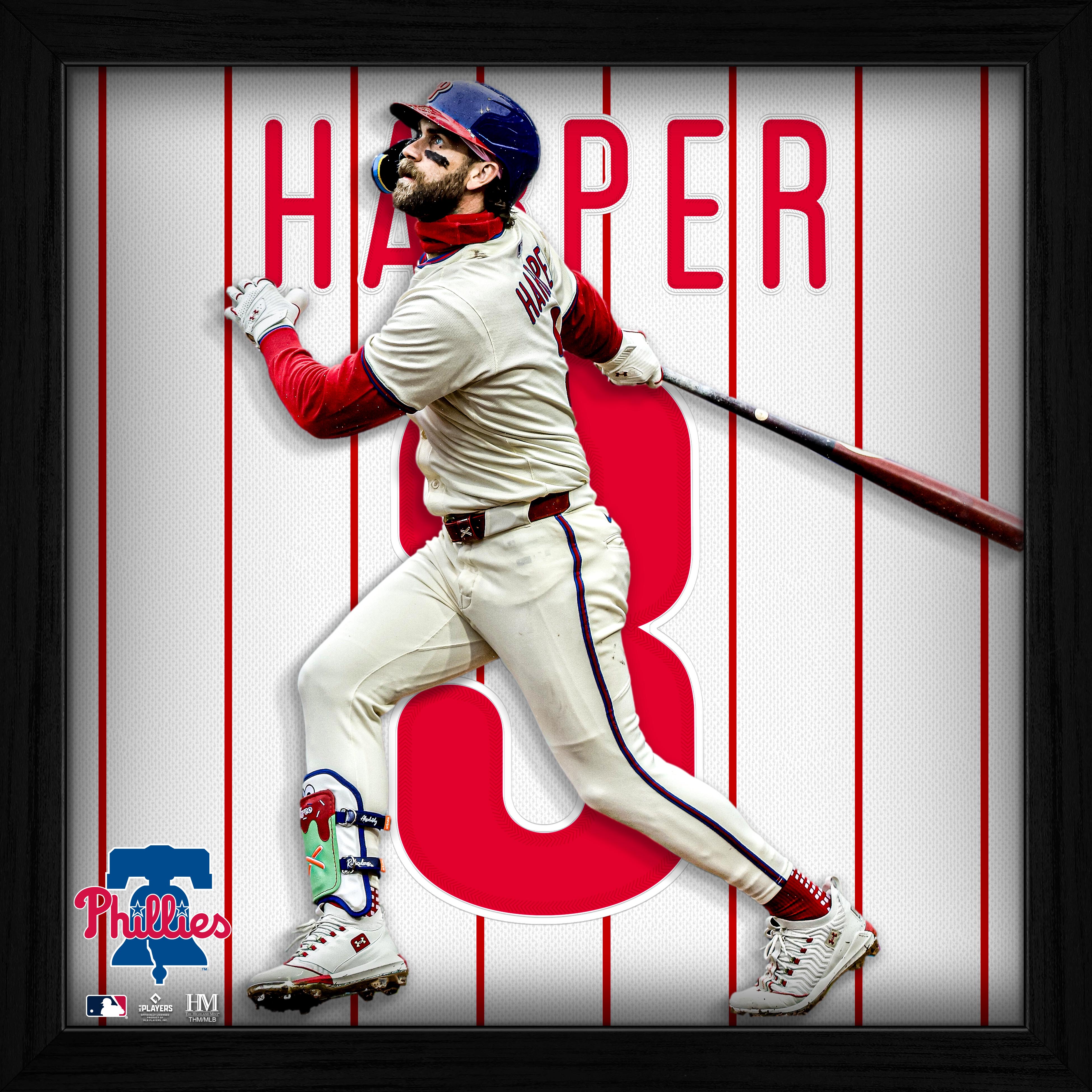 Bryce Harper Autographed Philadelphia Phillies Jersey Framed Photo - Limited Edition Collectible for Baseball Fans - Perfect for Home, Office, or Sports Memorabilia Display