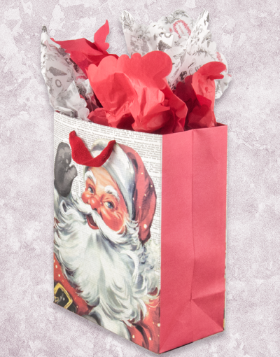 Dictionary Santa Garden Gift Bags - Christmas Party Favors, Holiday Decorations & Festive Present Wrapping for Home, Office & Outdoor Events