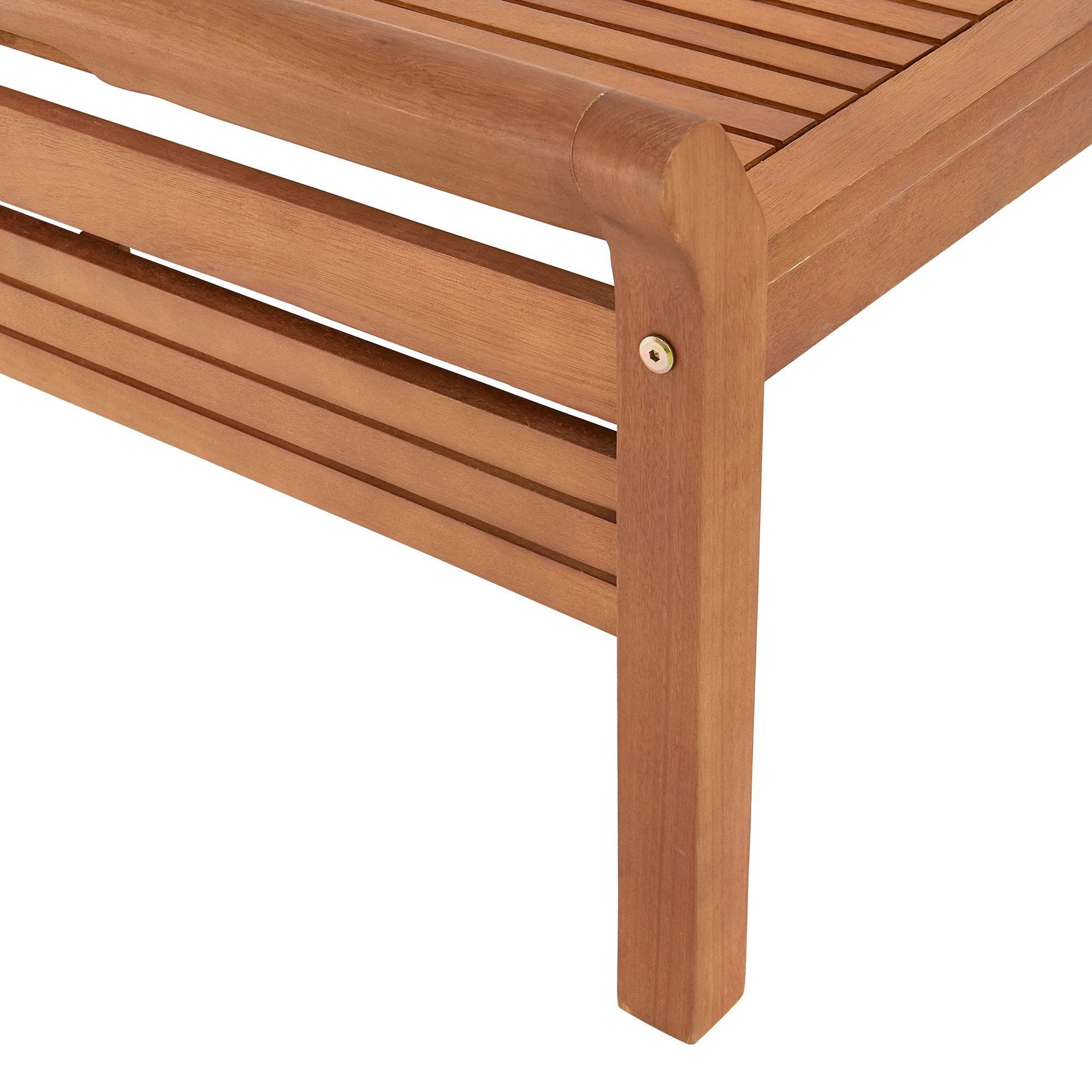 Premium 2-Piece Outdoor Patio Set with Eucalyptus Wood Bench & Coffee Table - Weather-Resistant Cushions, Natural Finish - Bench (57