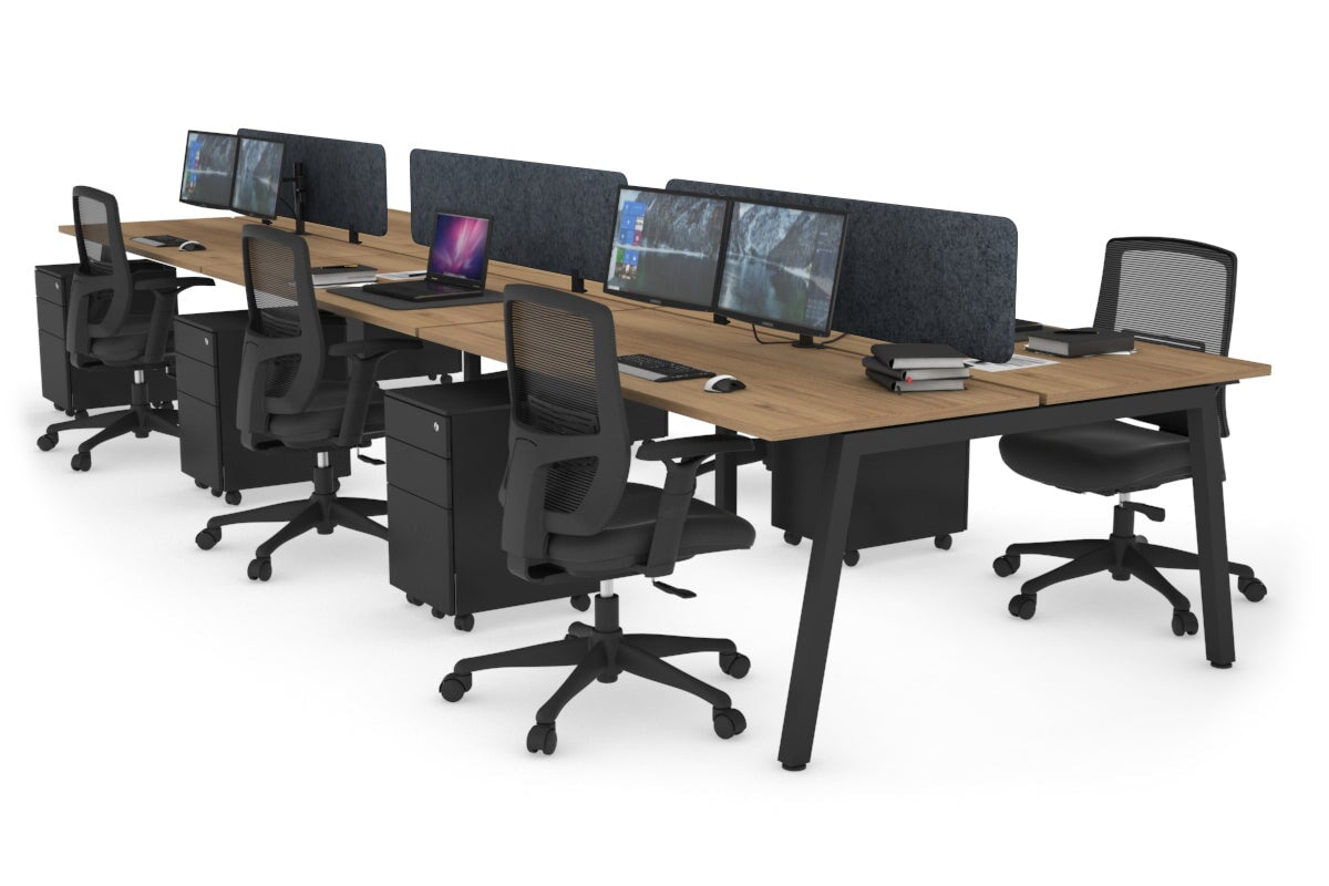 6-Person Office Workstation Desk - 1800L x 700W Dimensions - Ideal for Collaborative Workspaces & Team Projects