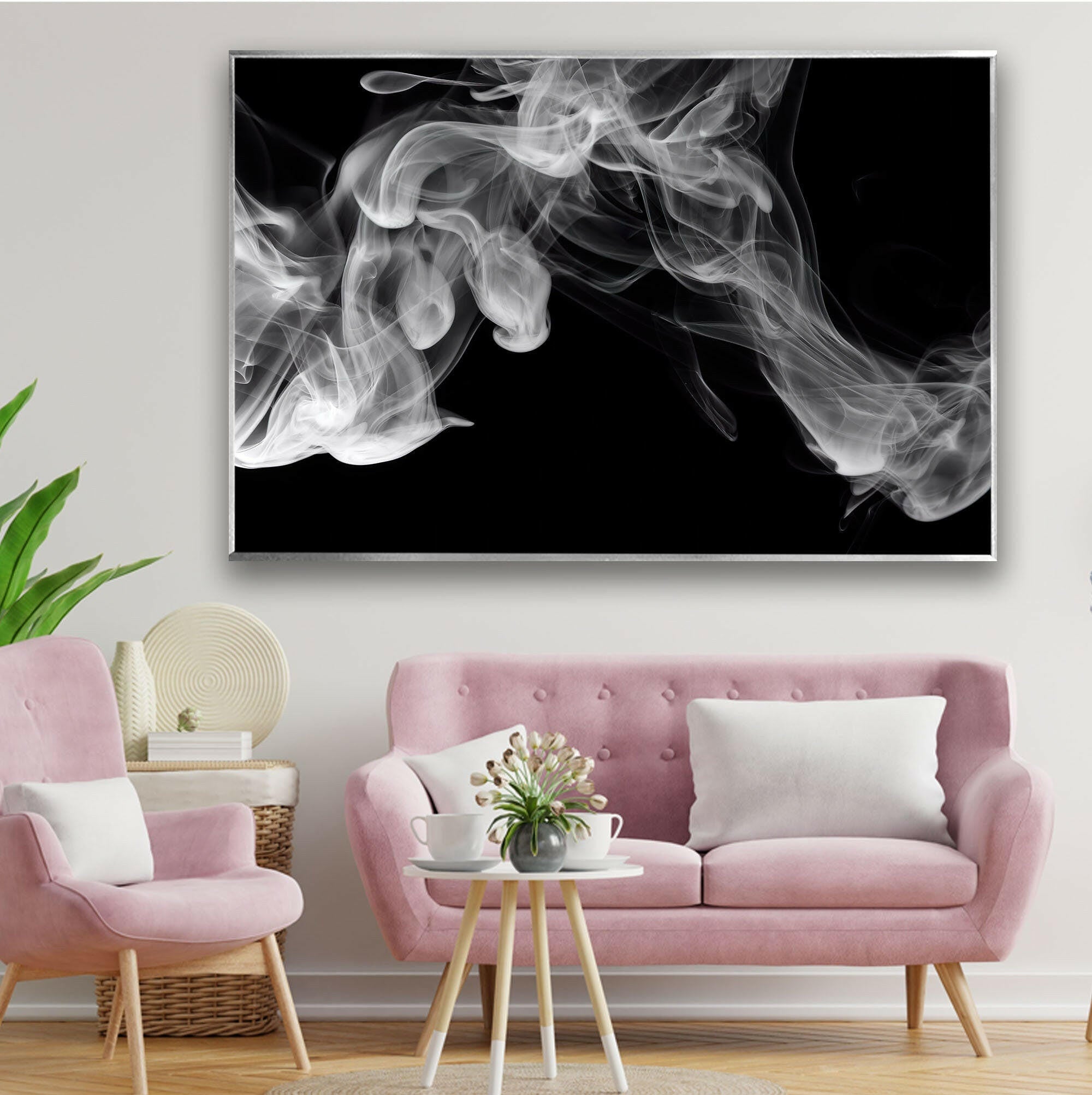 Black Smoke Glass Wall Art - Modern Abstract Home Decor for Living Room, Bedroom & Office - Elegant Handmade Glass Panel for Stylish Interior Design
