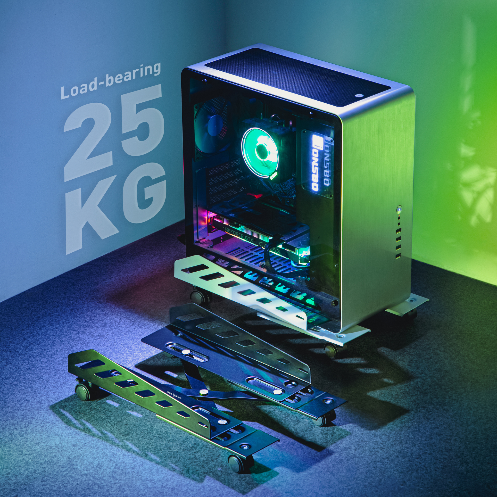 Heavy Duty CPU Trolley Cart - Portable Computer Case Transport with Wheels for Office, Data Center & IT Equipment Moving