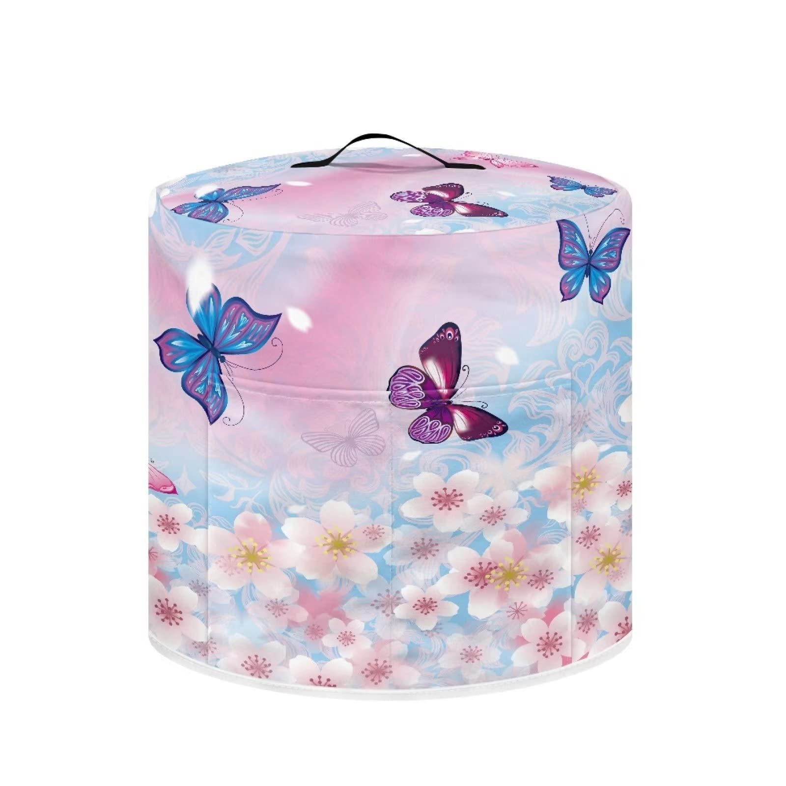 Cherry Blossom & Butterfly Print Appliance Cover - Dust Protection for 8 Quart Electric Pressure Cooker, Rice Cooker, Air Fryer & Crock Pot - Machine Washable - Perfect for Kitchen Organization & Countertop Protection