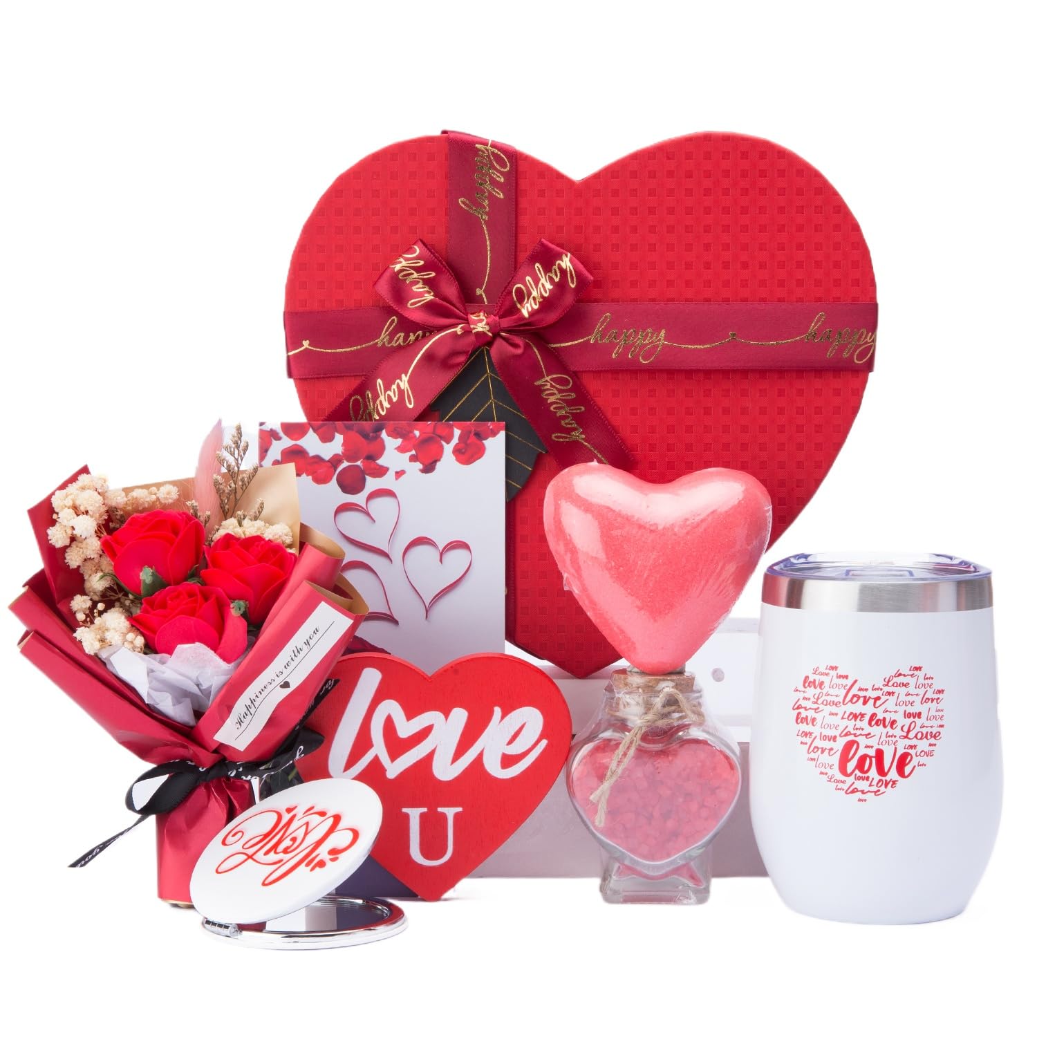 Romantic Heart-Shaped Red Rose Gift Box for Girlfriend, Wife, Lover - Birthday, Anniversary, Wedding & Engagement Gifts for Women - Perfect for Valentine's Day, Proposals & Special Occasions