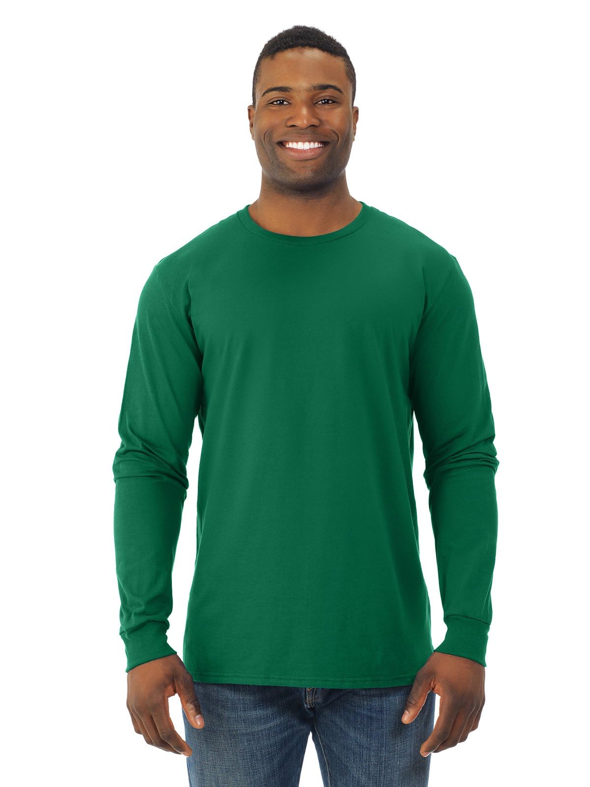 Fruit of the Loom Men's Long Sleeve Cotton T-Shirts 2-Pack - Soft Crewneck Casual Shirts for Everyday Wear, Work & Layering
