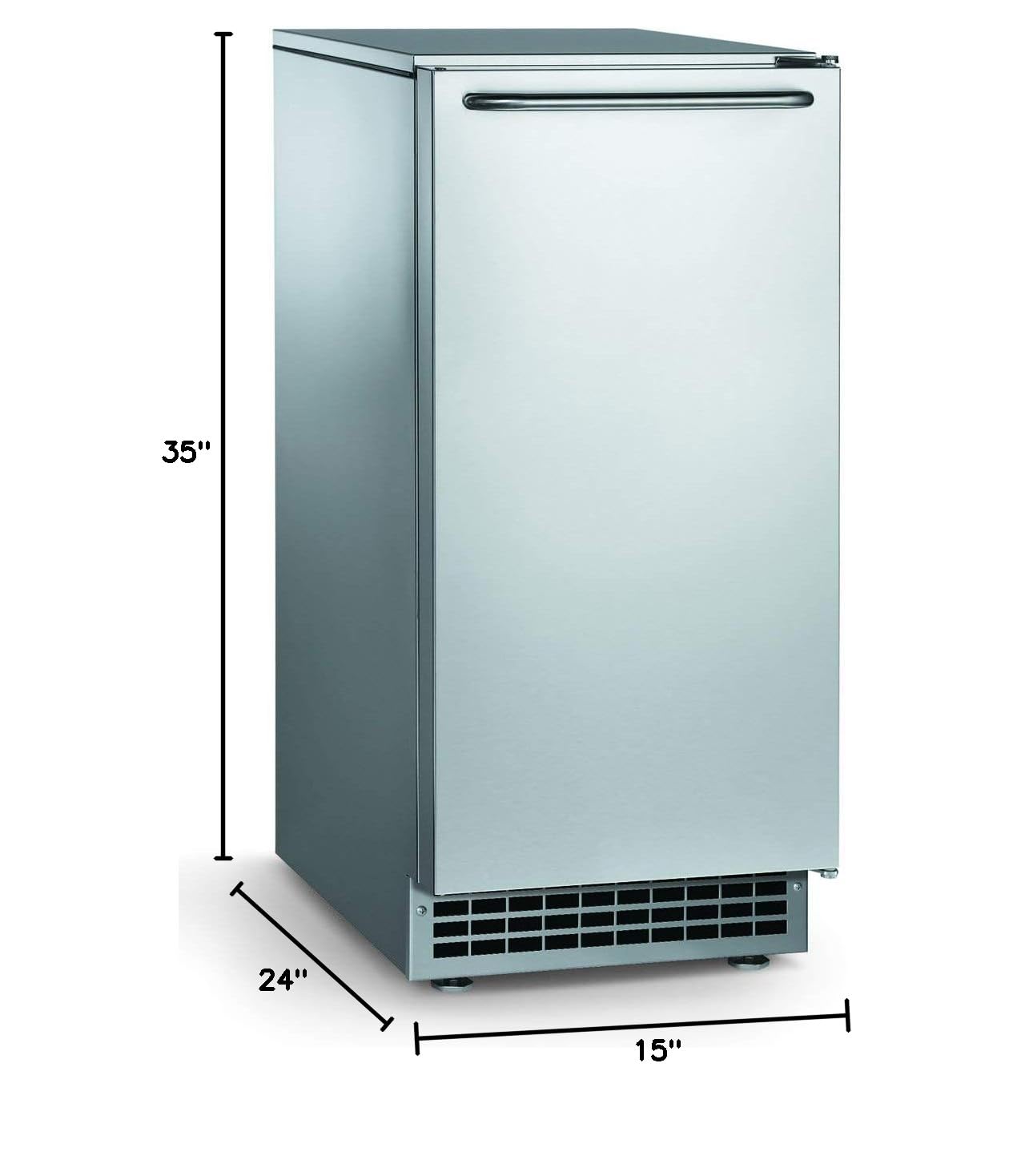 Ice-O-Matic GEMU090 Pearl Self-Contained Ice Maker - 90 lb Daily Output, Air-Cooled Condenser, Pure Ice Technology, 115V Plug-In, Quiet Stainless Steel Design - Perfect for Restaurants, Bars, and Home Use