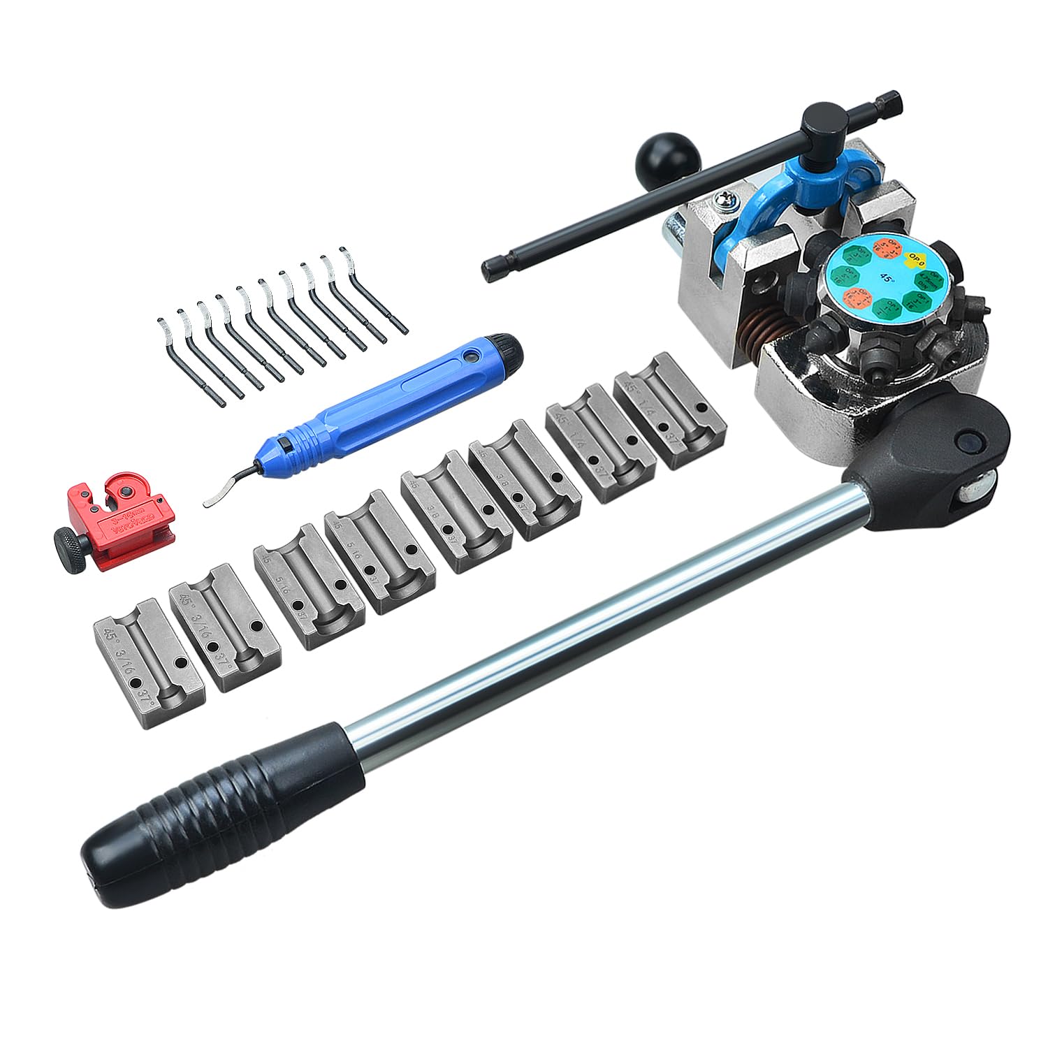LainKeen Professional Brake Tube Flaring Tool Kit - 45 Degree Single, Bubble & Double Flare Set for Automotive Brake Line Repair | Perfect for DIY Mechanics & Professional Auto Shops
