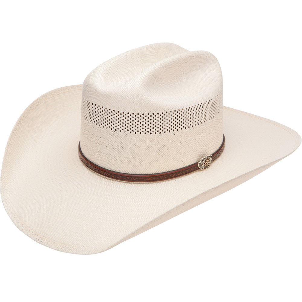 10X Cross Tie Stran Smith Straw Cowboy Hat for Men - Size 7 5/8 in Natural Color | Western Rodeo, Outdoor Summer & Country Style Fashion Accessory