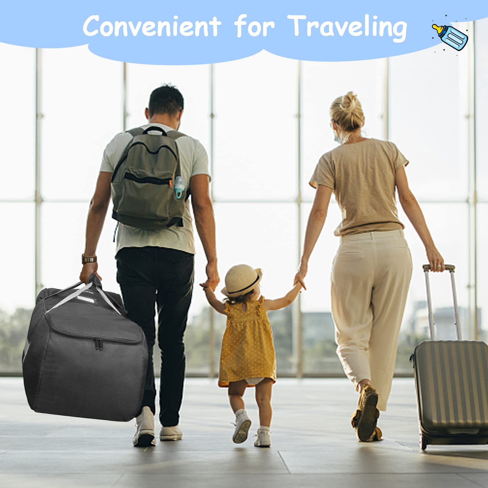 YOREPEK Padded Infant Car Seat Travel Bag - Compatible with UPPAbaby MESA V2 & Nuna Pipa (Base Not Required) | Airplane Safe Baby Car Seat Cover for Travel | Perfect for Air Travel, Road Trips & Airport Transfers