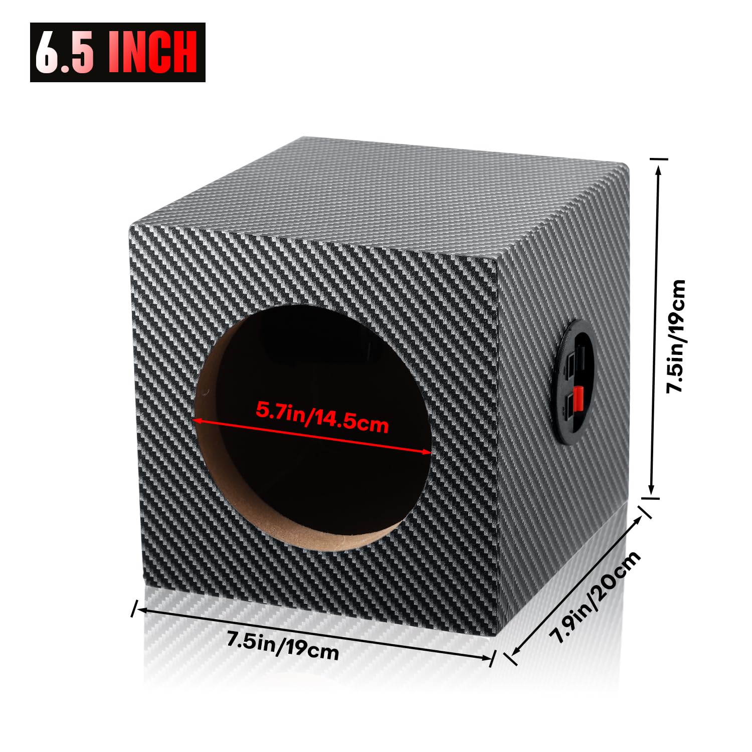 6.5 Inch Wooden Car Speaker Enclosures - Premium Sound-Absorbing Cotton & Spiked Pads for Enhanced Audio - Perfect for Home Theater & Vehicle Sound Systems - American-Made Car Audio Cabinets for Superior Sound Quality