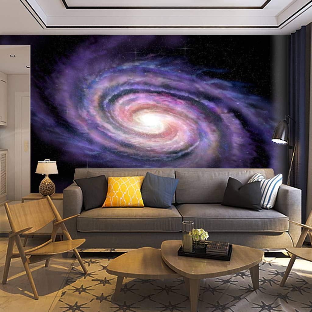 3D Spiral Galaxy Wall Mural - Self Adhesive Peel & Stick Removable Wallpaper for Living Room, Bedroom Decor - Space Themed Home Craft Decal & Poster Sticker - Perfect for Astronomy Lovers' Home Office or Kids Room