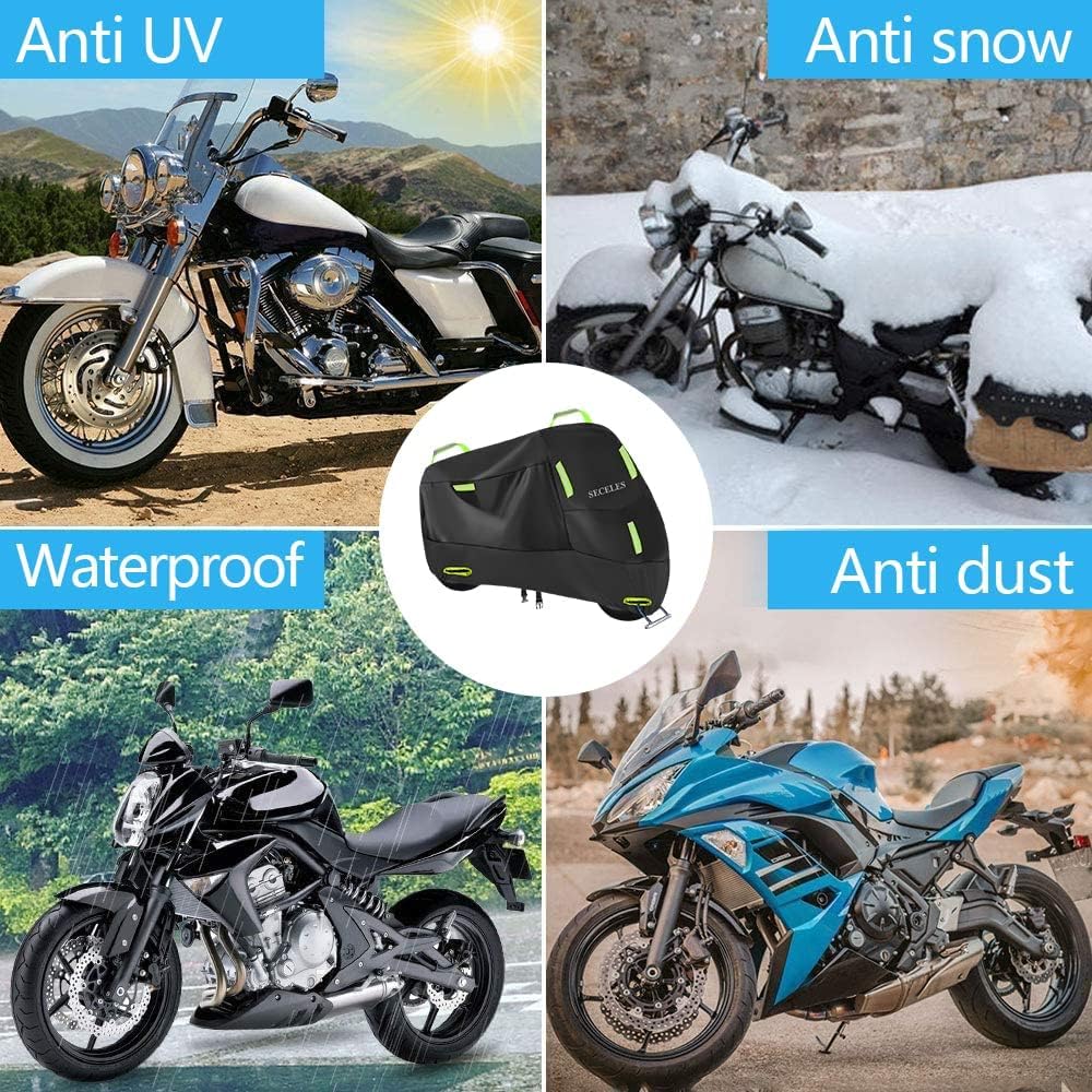 SECELES All-Weather Motorcycle Cover for Honda Grom, Navi, Monkey 125, Kawasaki Z125 Pro & TNT Mopeds (74