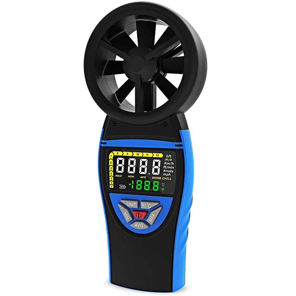 Digital Anemometer Handheld Wind Speed Meter - Accurate 0-30m/s, Measures Wind Velocity, Temperature (℃/℉) & Wind Chill - HVAC CFM, Weather Testing - Perfect for Outdoor Activities, HVAC Maintenance & Industrial Use