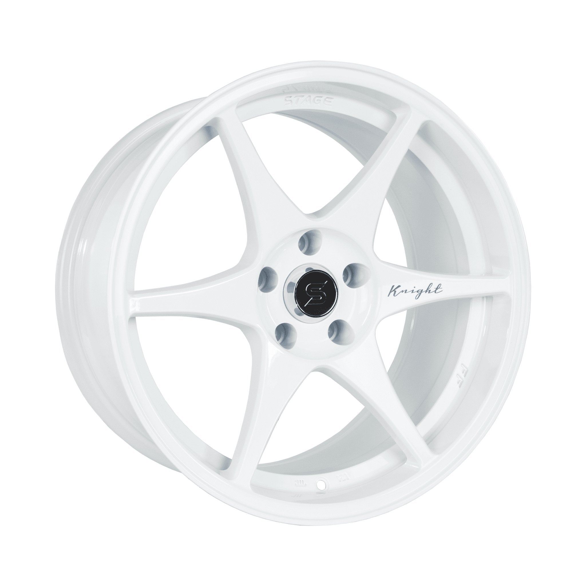 Stage Wheels Knight 18x9.5 +35mm 5x100 CB 73.1 White Alloy Rims - Perfect for JDM Imports, Tuner Cars & Performance Upgrades